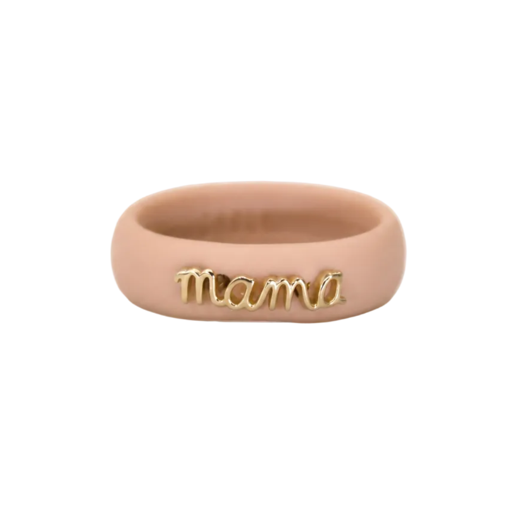 Gold "Mama" Silicone Band