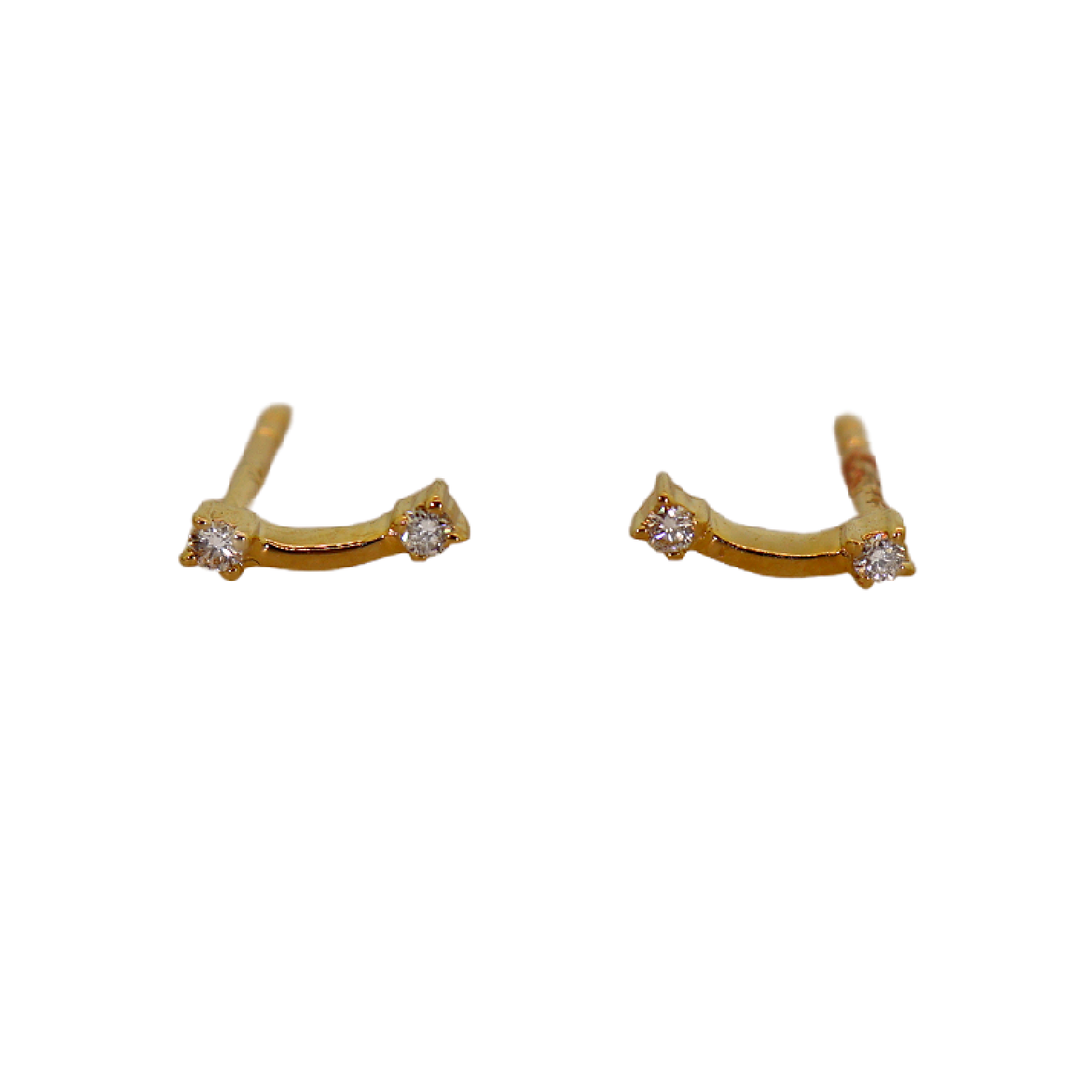 Curved Diamond Bar Stud