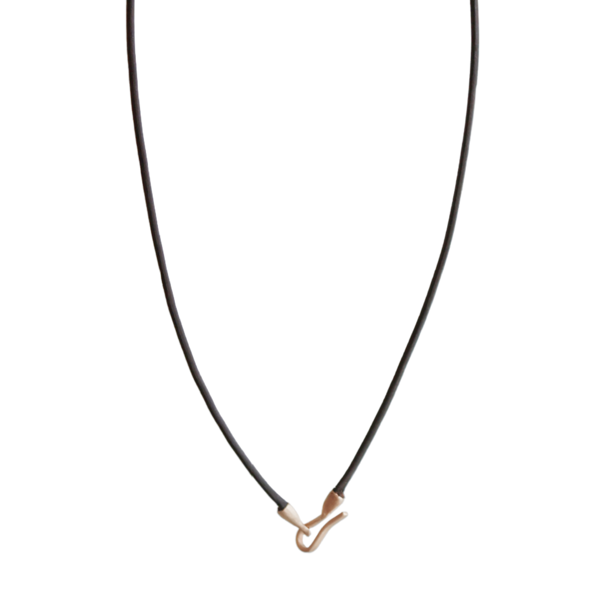 Brown Leather Necklace With Gold Hook and Eye