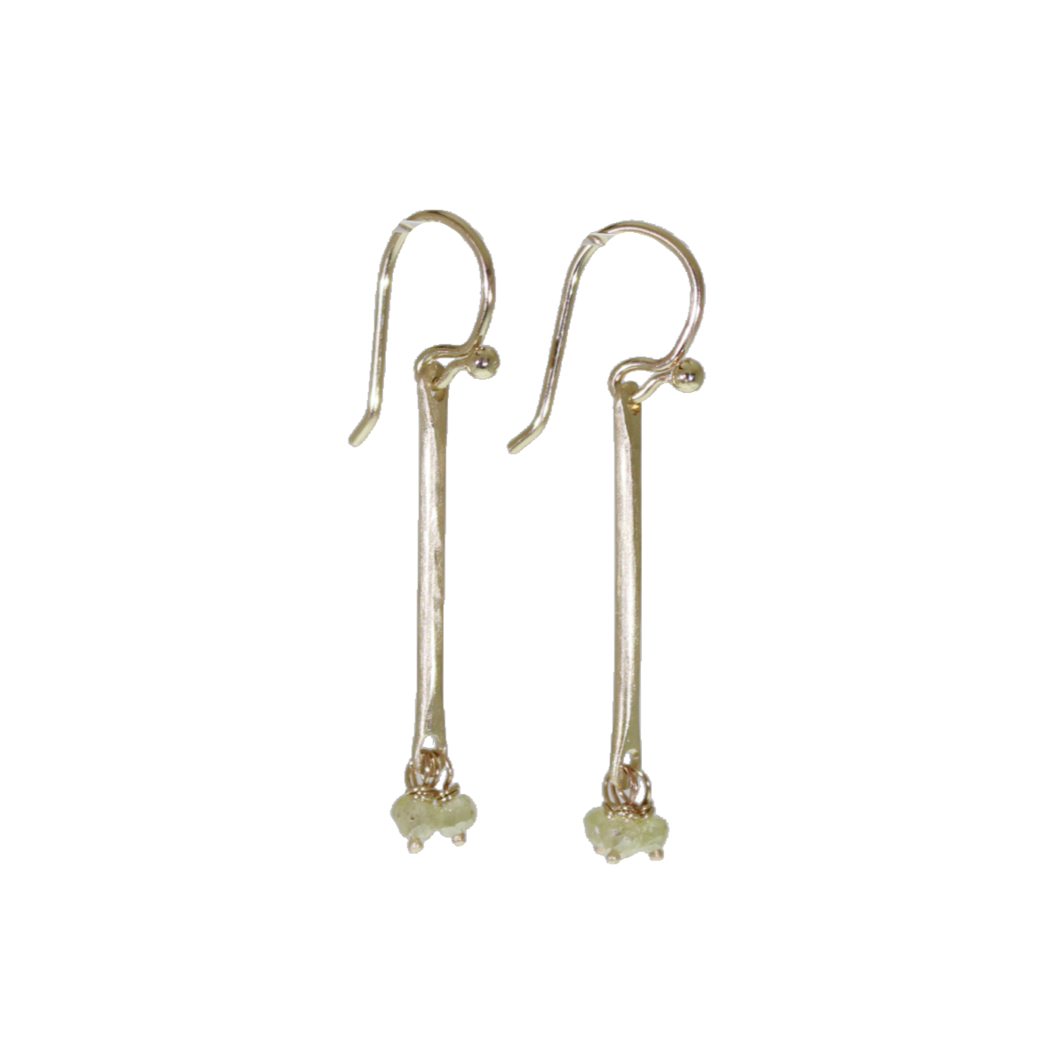 Yellow Diamond Bar Earrings