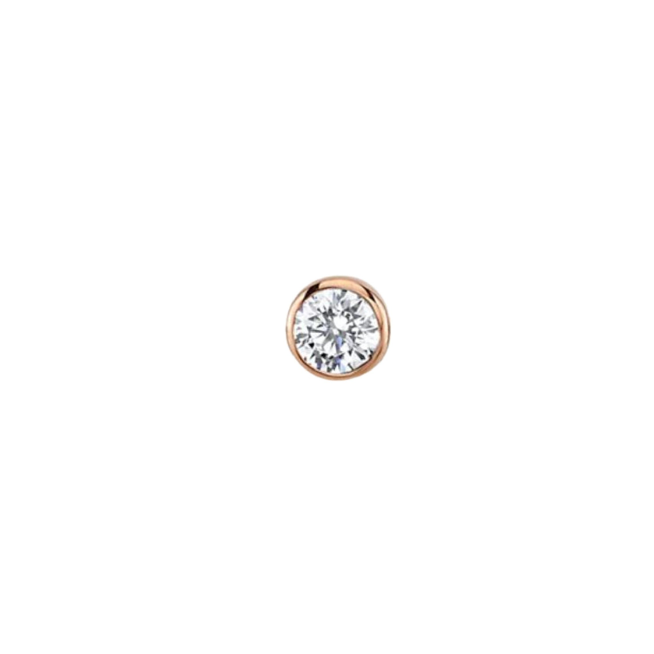 Gold Bezel Set Single Diamond Stud