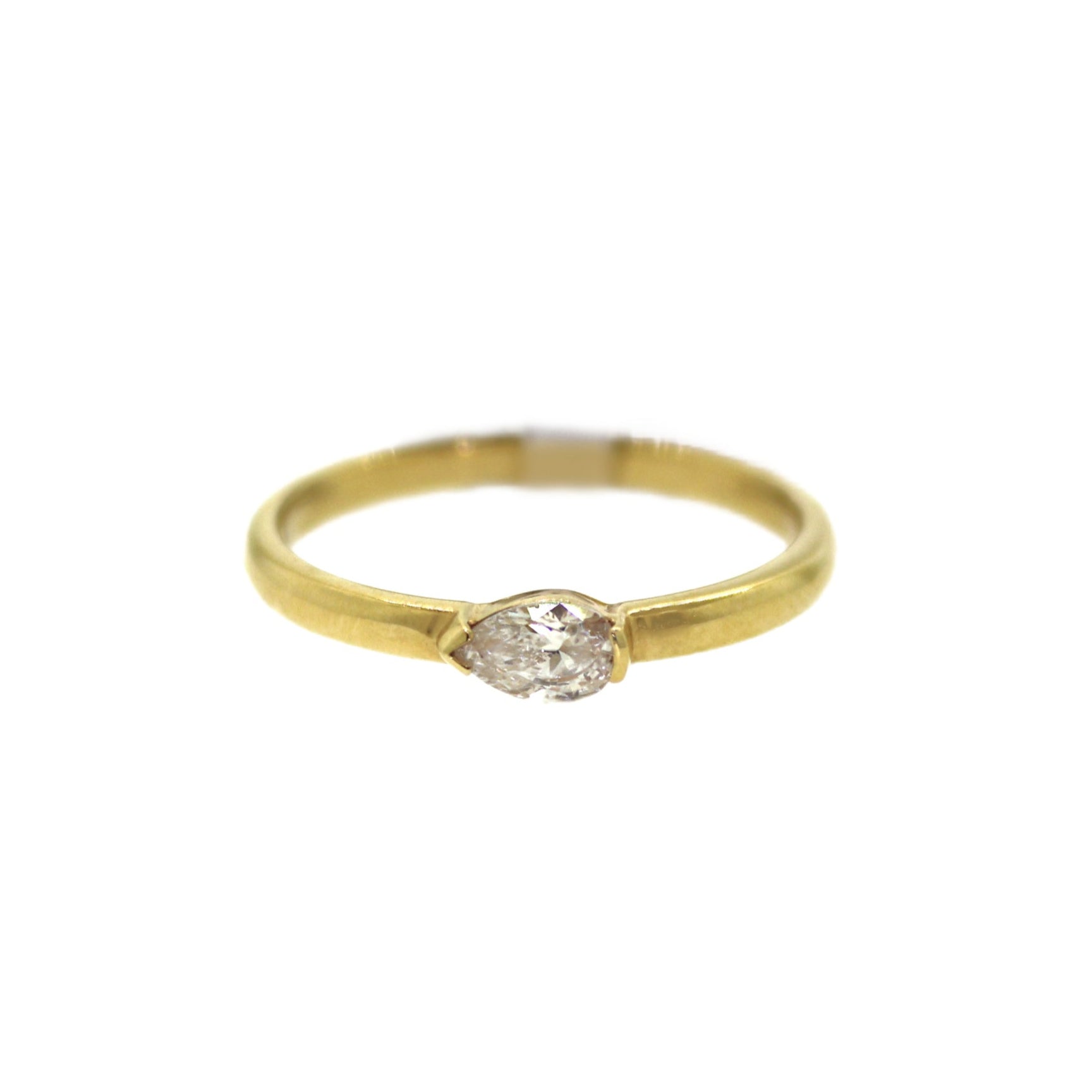 Sideways Pear Shaped Diamond Ring