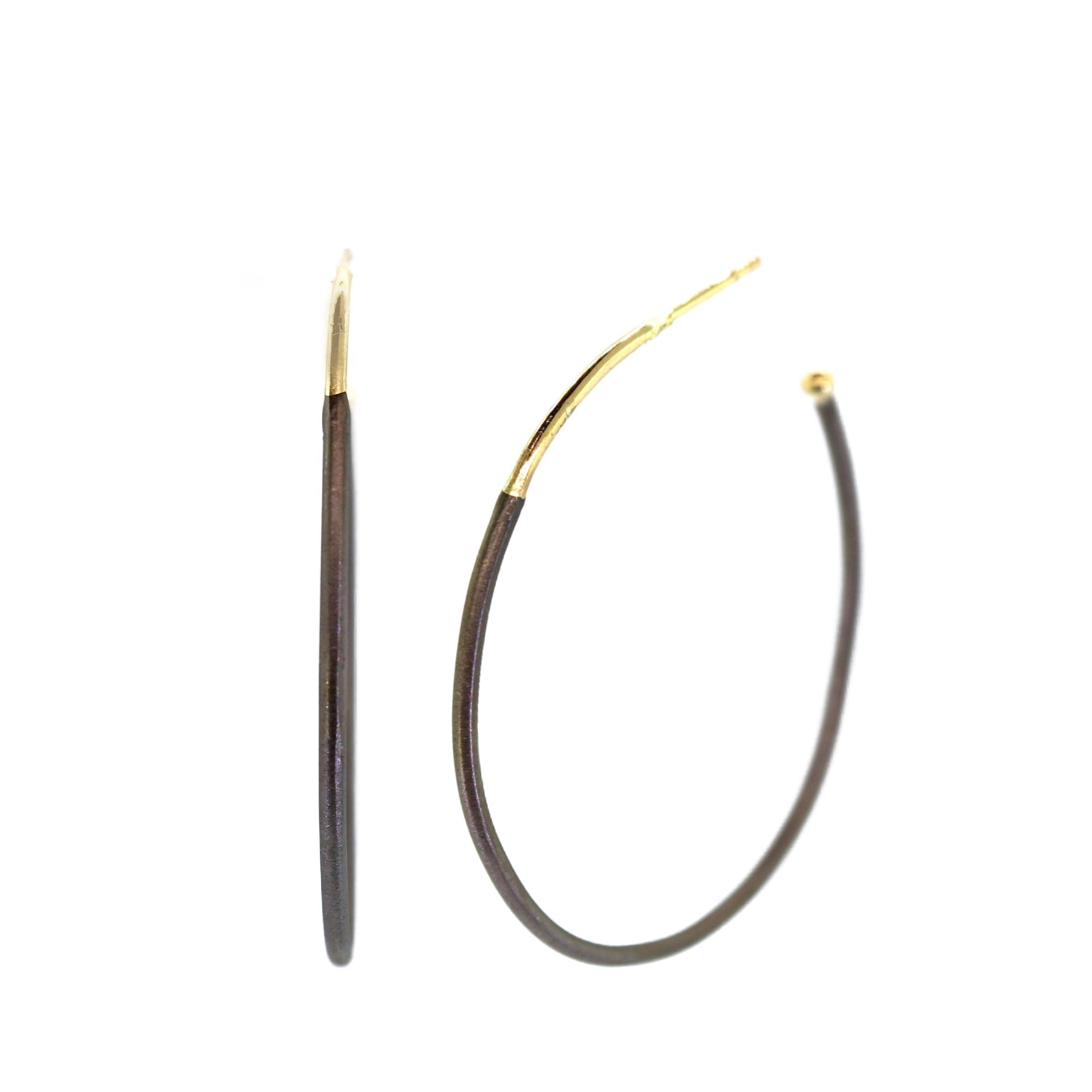 Silver Rhodium & Gold Hoop Earrings