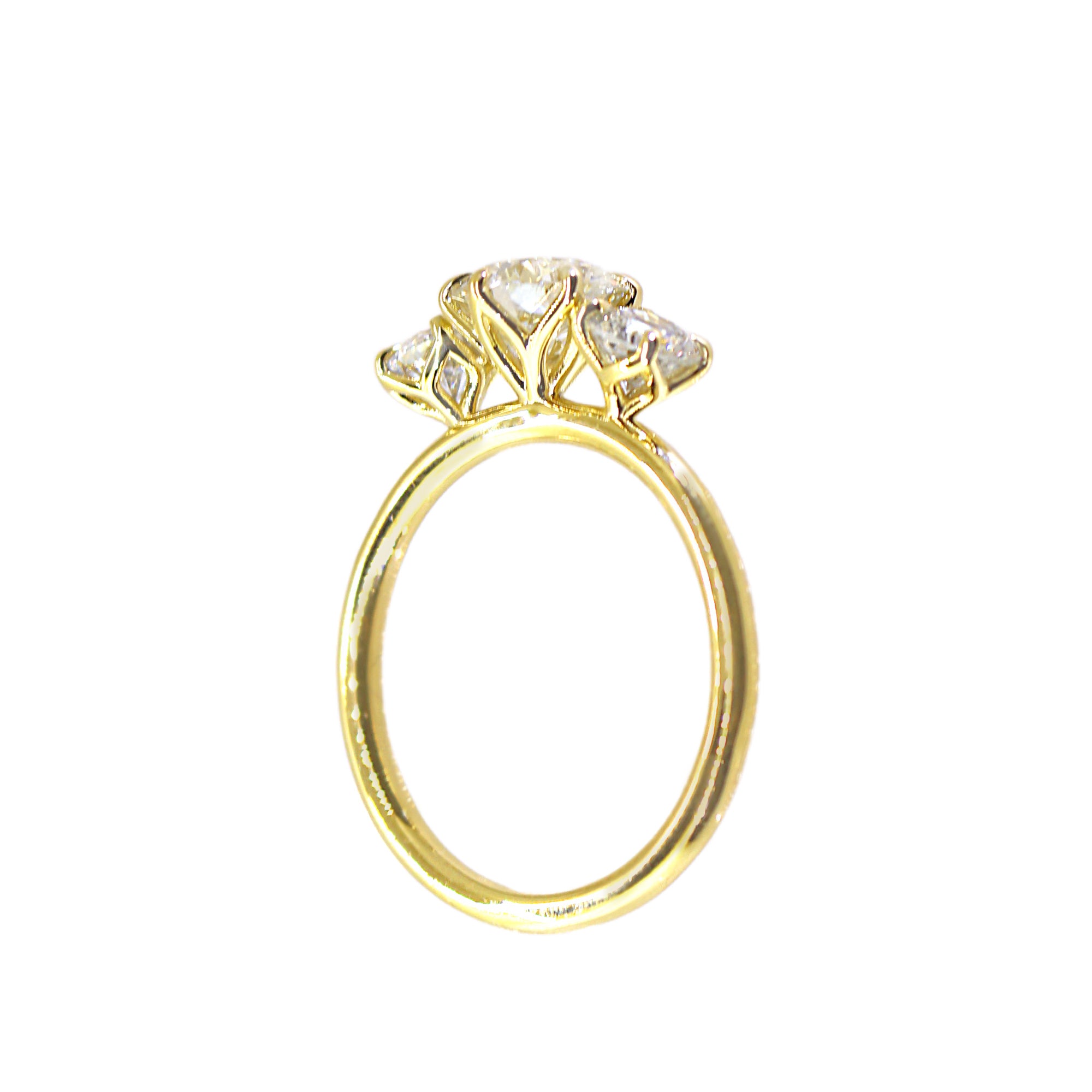 Petal Setting Diamond Engagement Ring