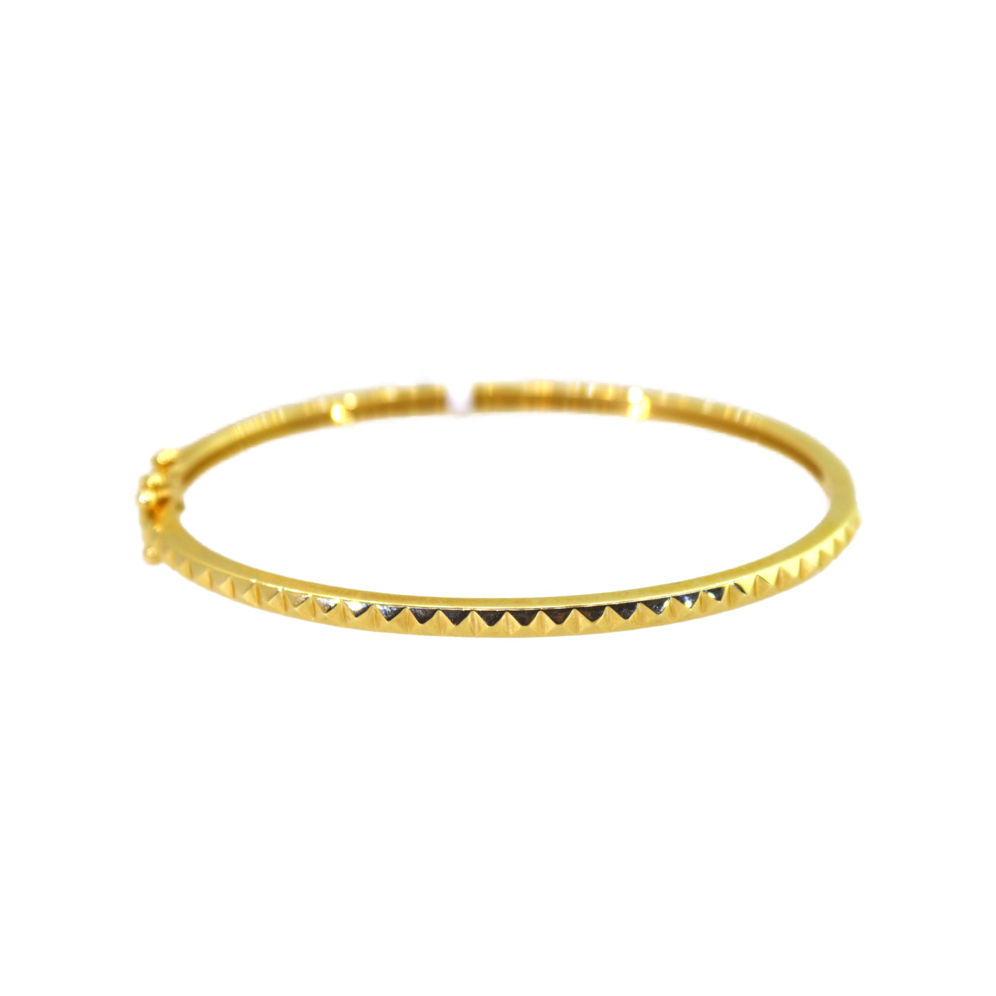 Yellow Gold Pyramid Bangle Bracelet