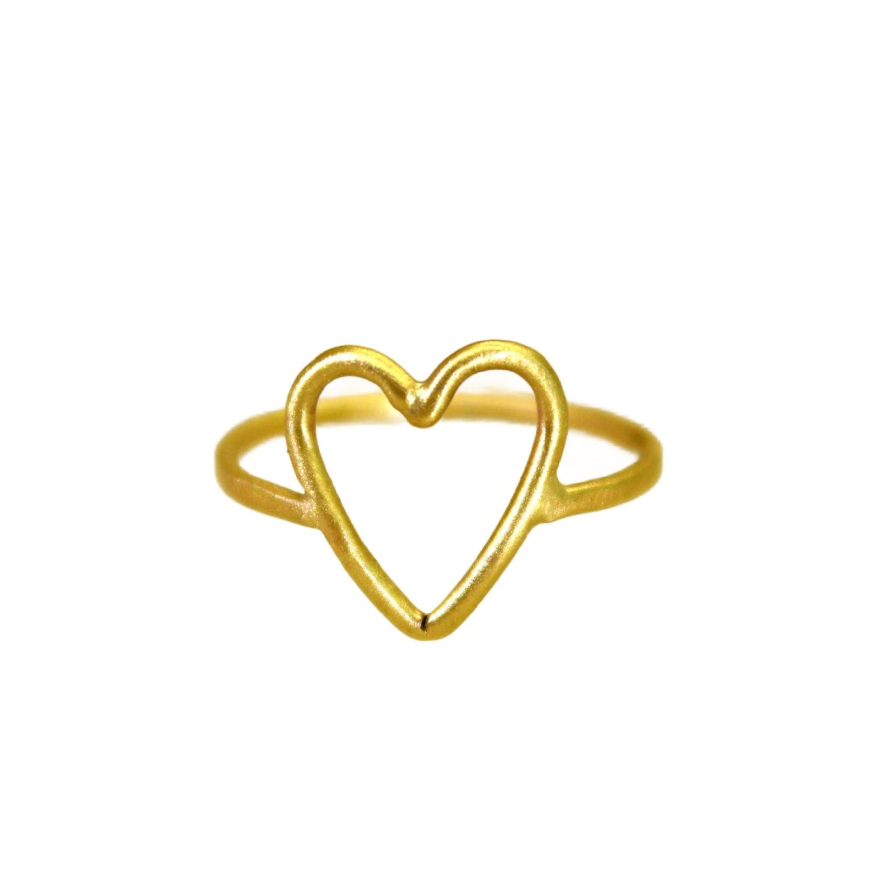 Yellow Gold North South Heart Ring