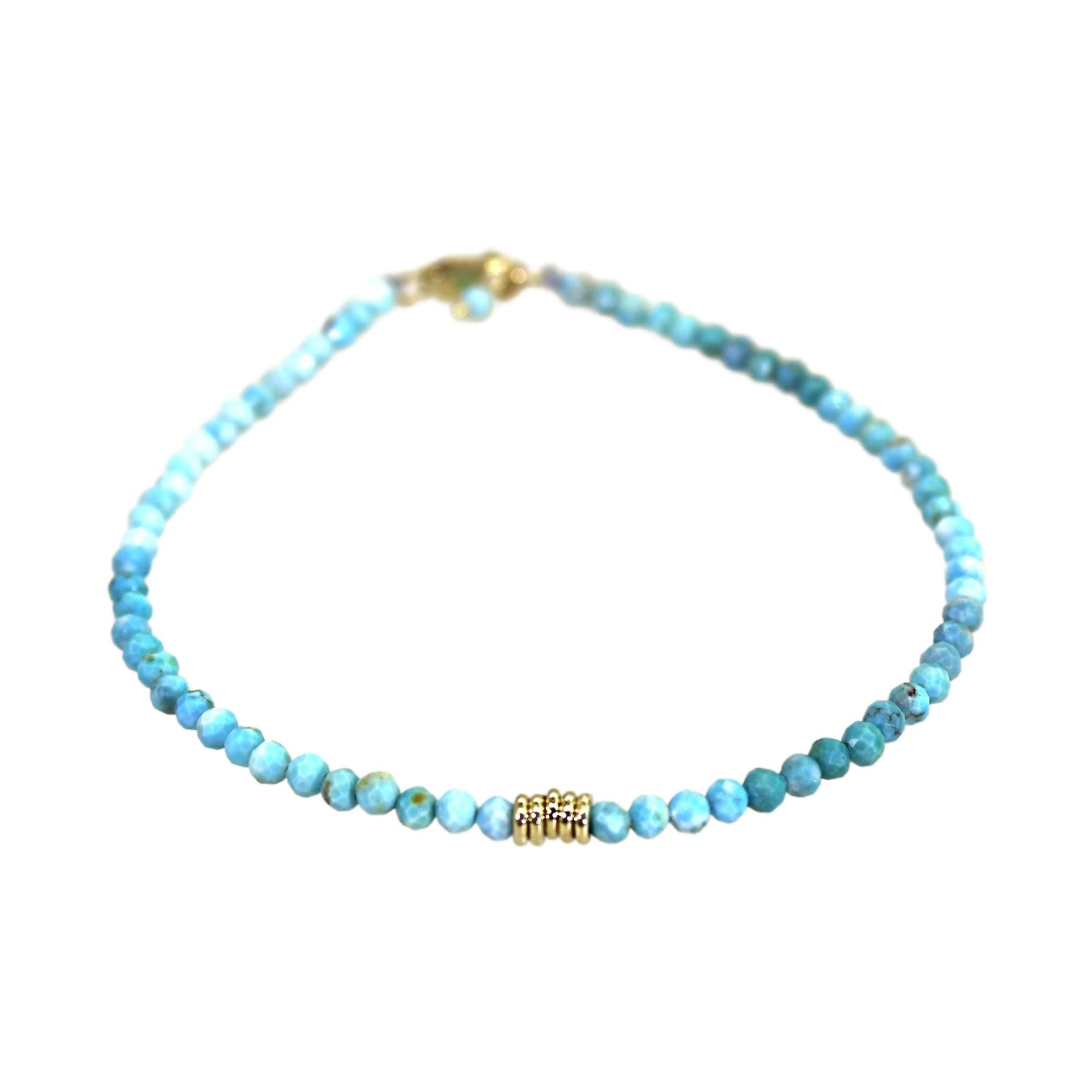 Turquoise & 5 Gold Ring Bracelet