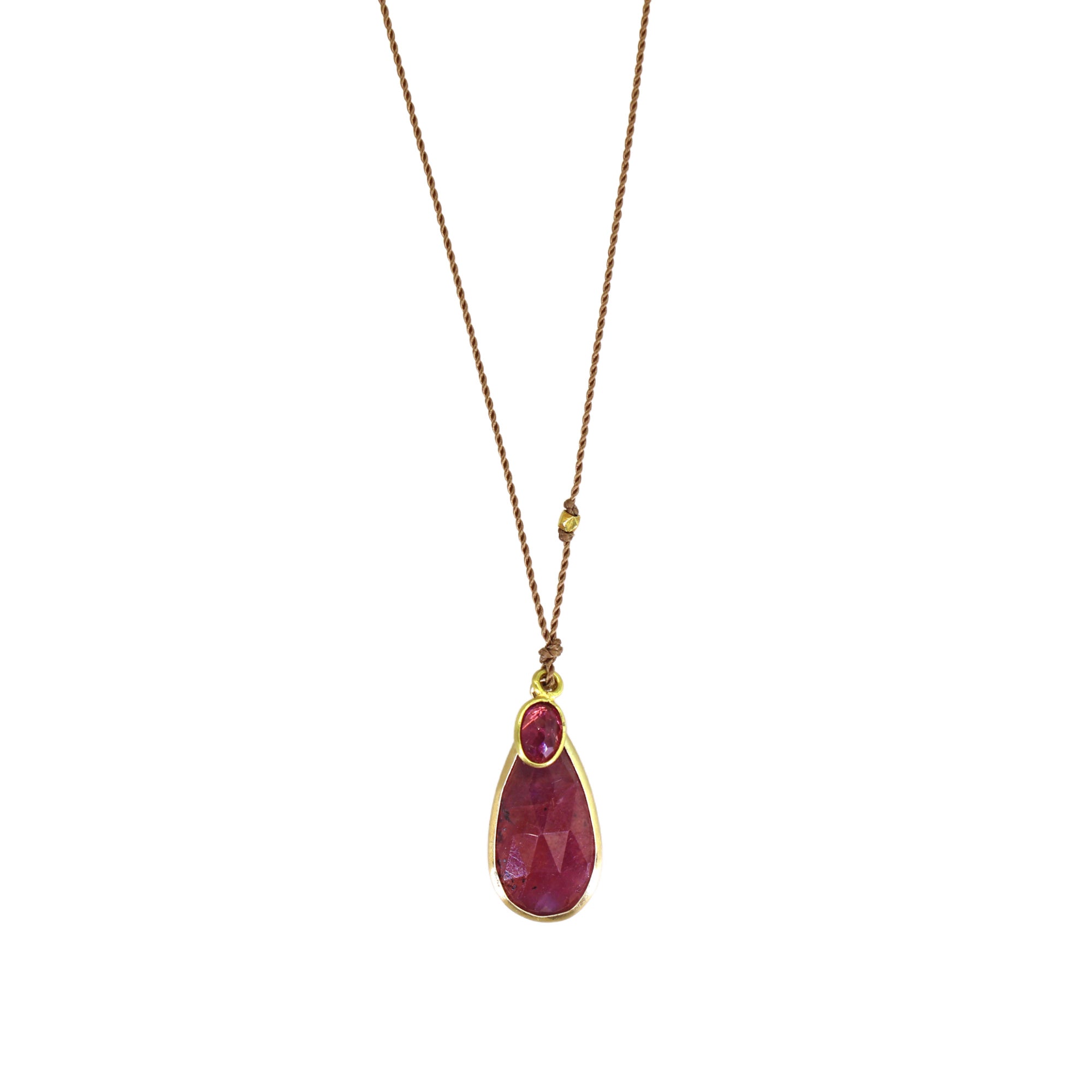 Ruby & Tourmaline Silk Necklace