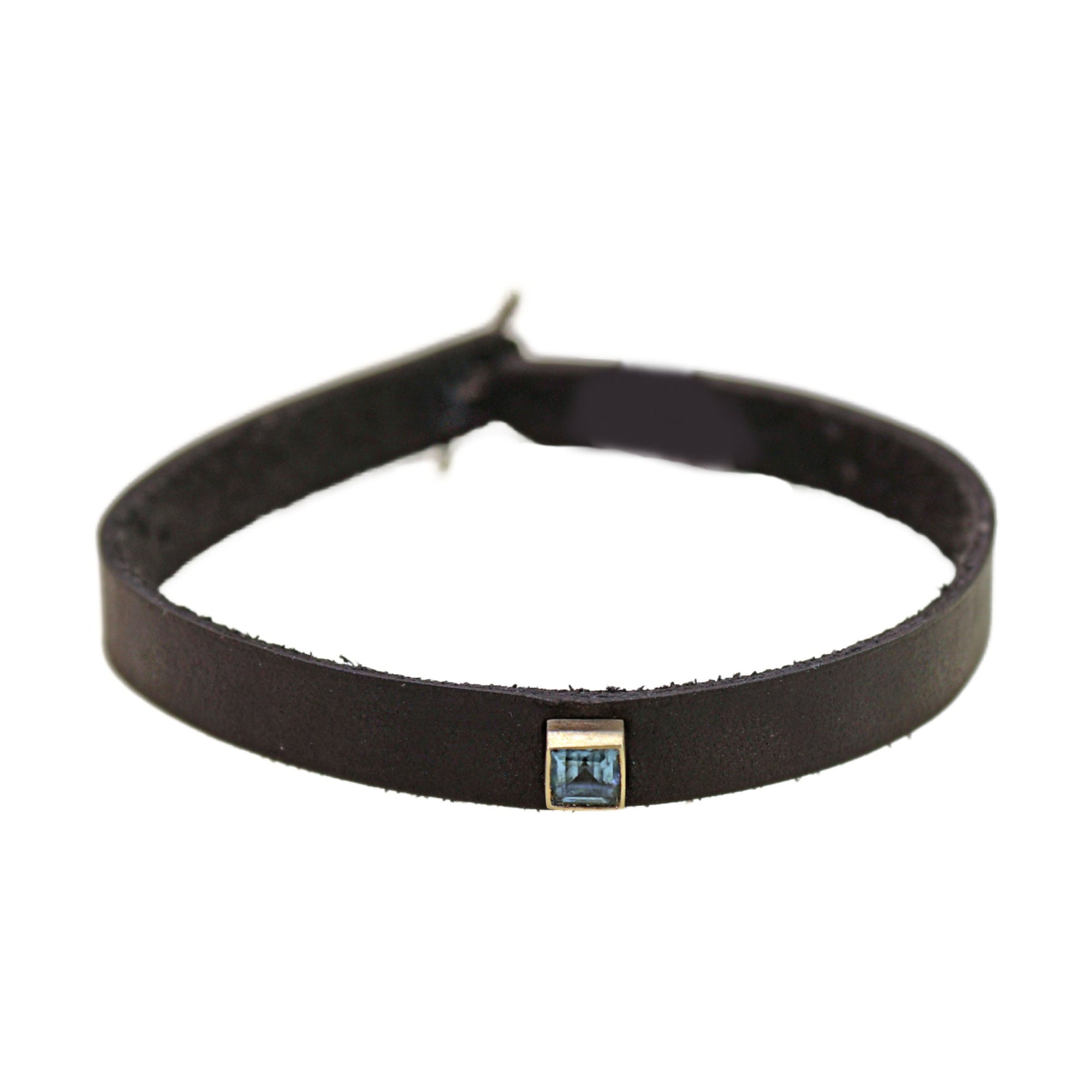 Black Buffalo & Blue Zircon Gemstone Bracelet