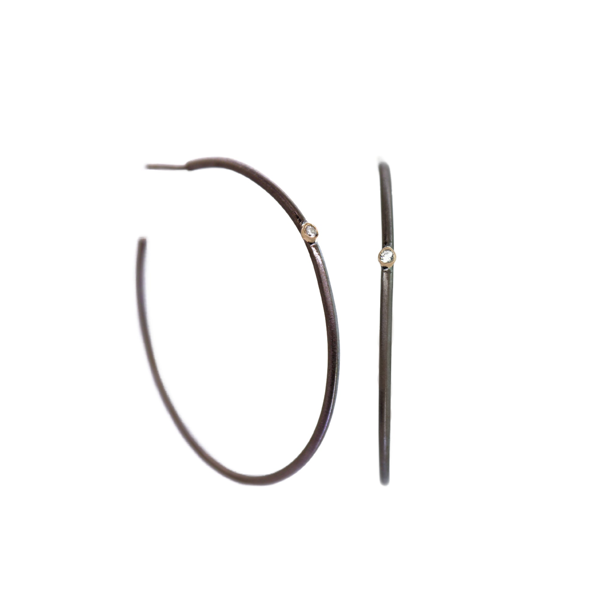 Black Rhodium & White Sapphire Hoops