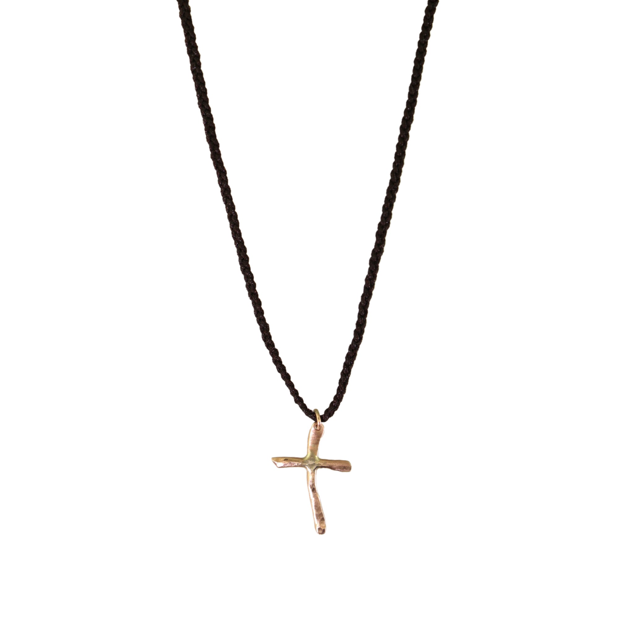Rose Gold Textured Cross Necklace