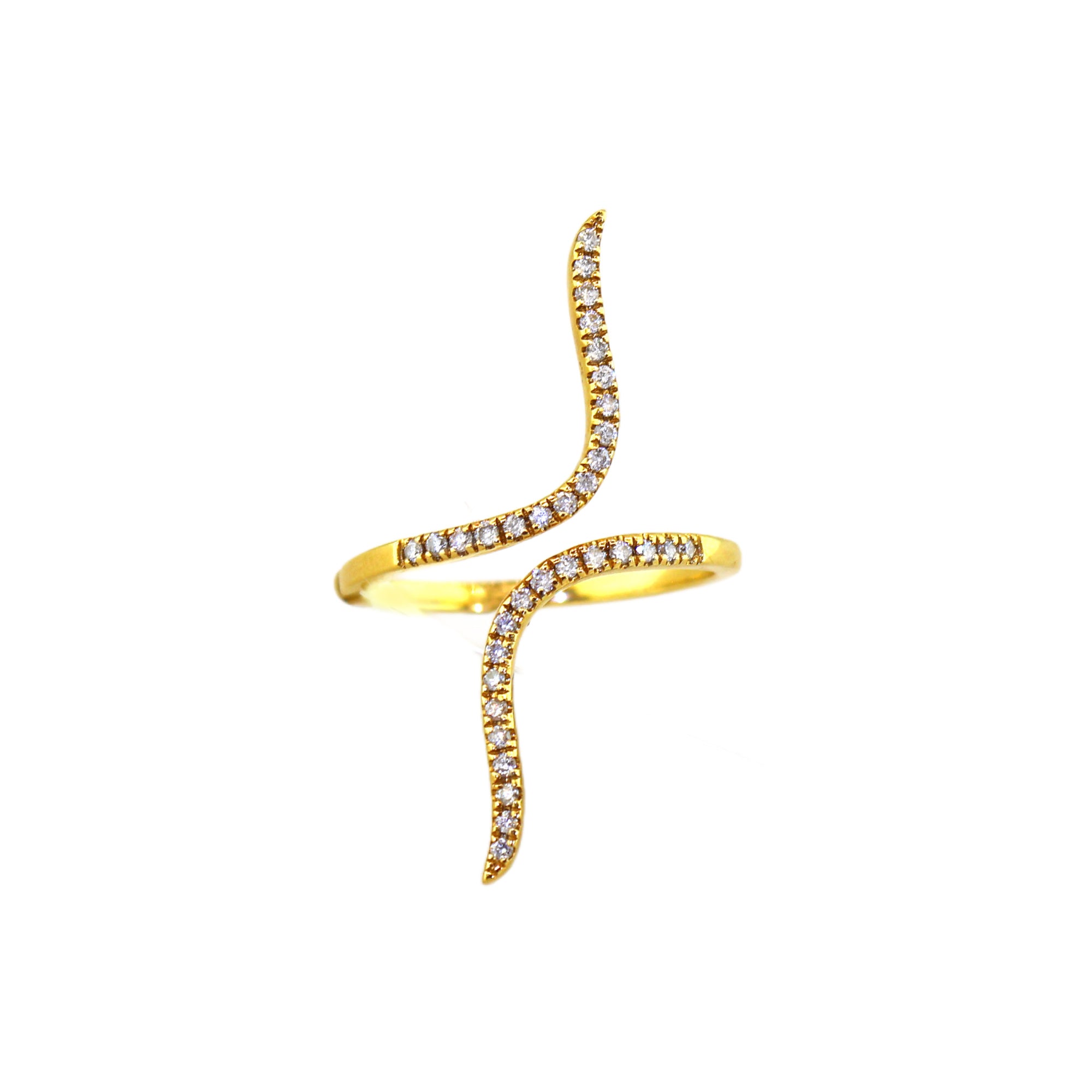 Yellow Gold Diamond Bypass Ring