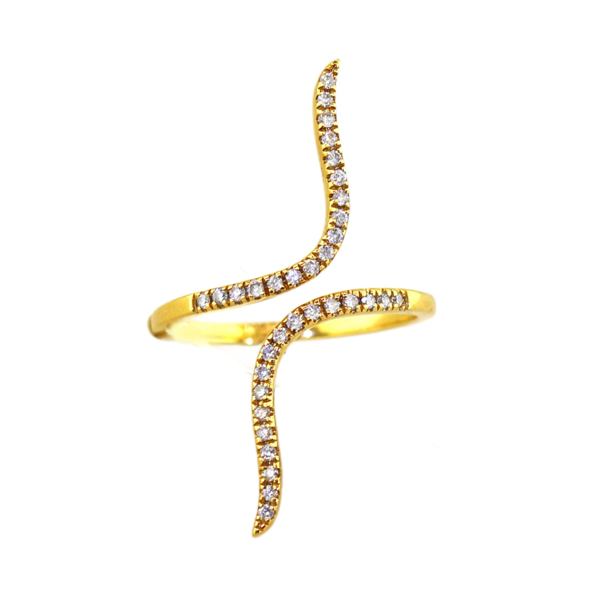 Yellow Gold Diamond Bypass Ring