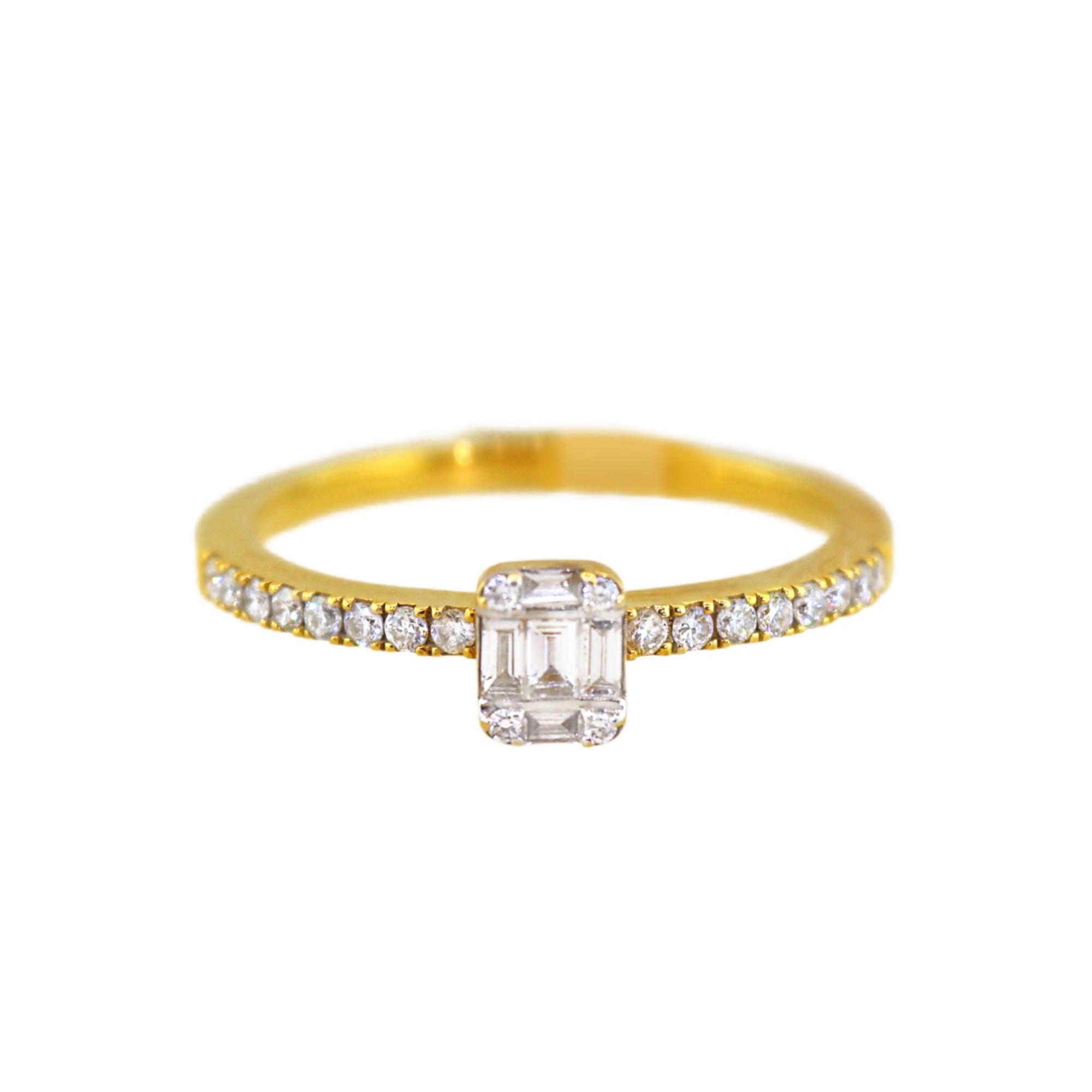 Yellow Gold Baguette Diamond Ring