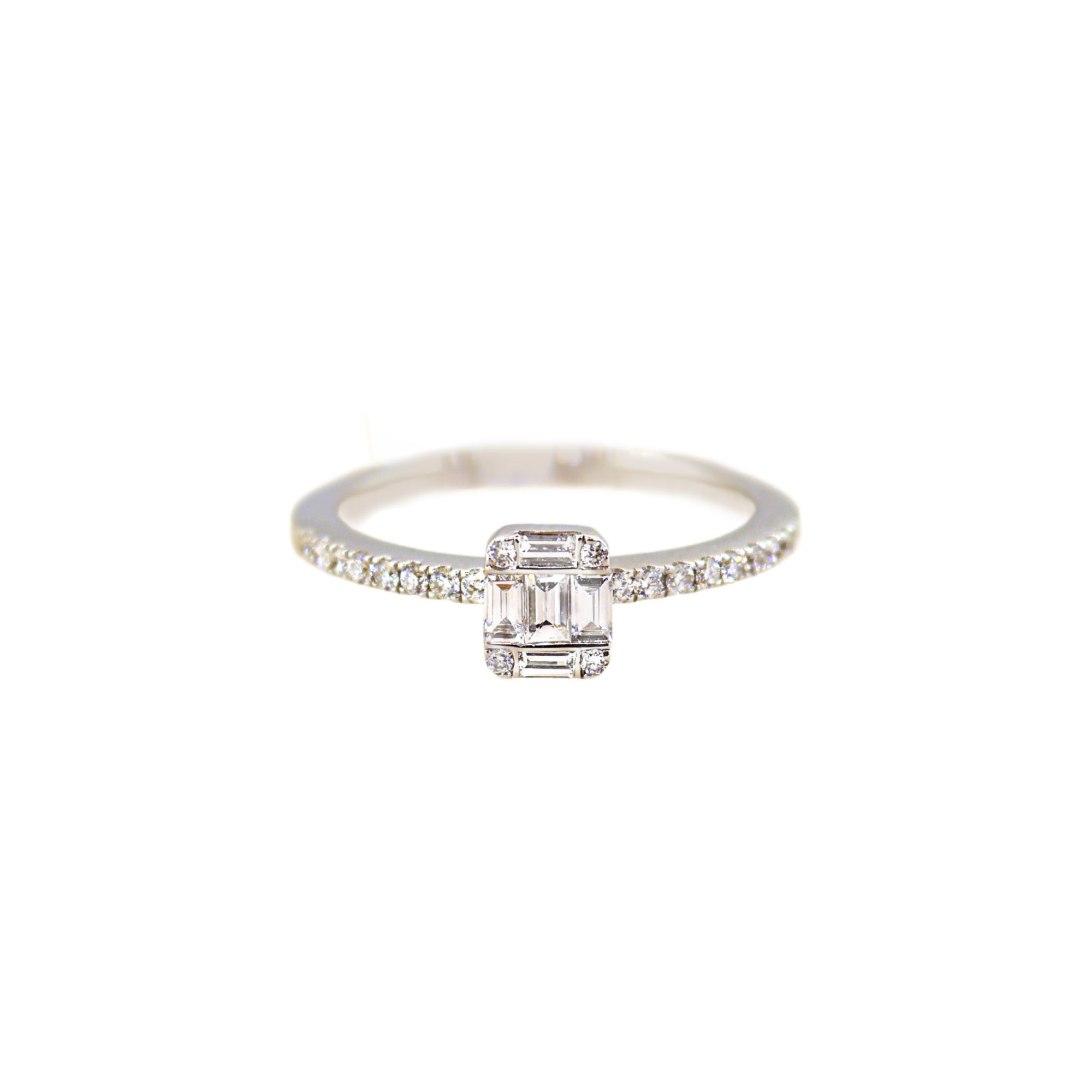 White Gold Diamond Baguette Ring