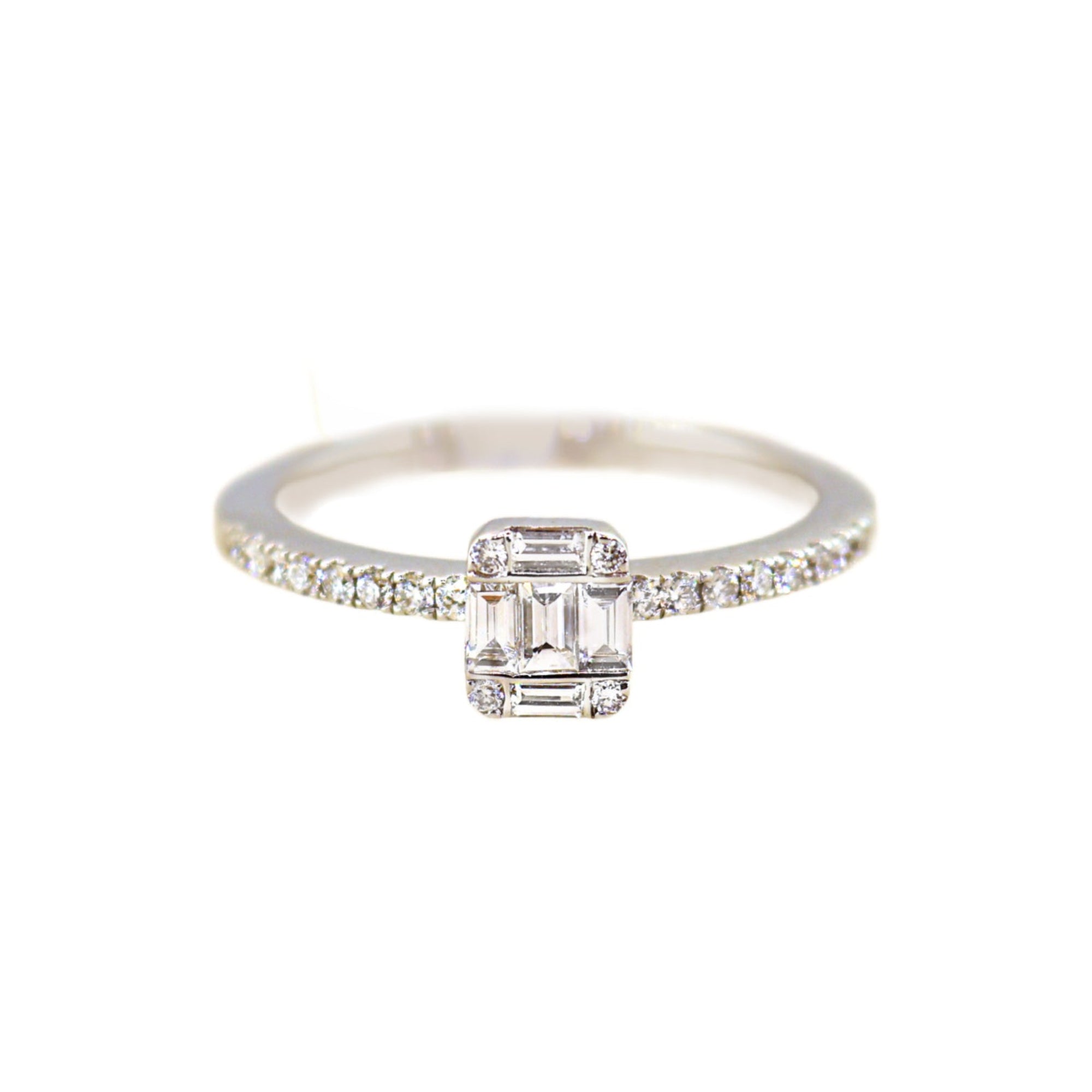 White Gold Diamond Baguette Ring