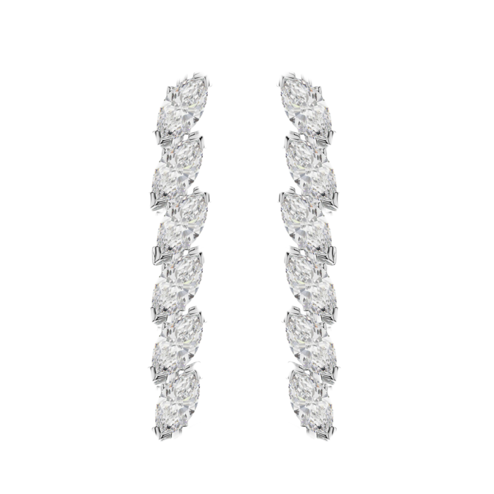 6 Marquise Shaped Diamond Earrings