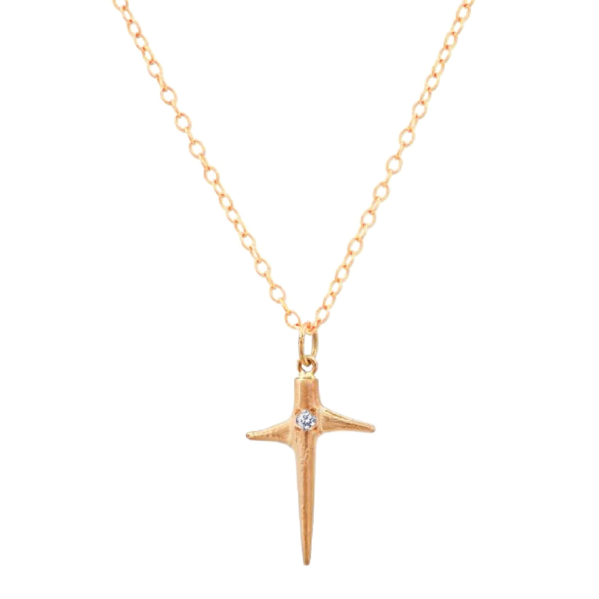 Rose Gold & Diamond Mini Thorn Necklace