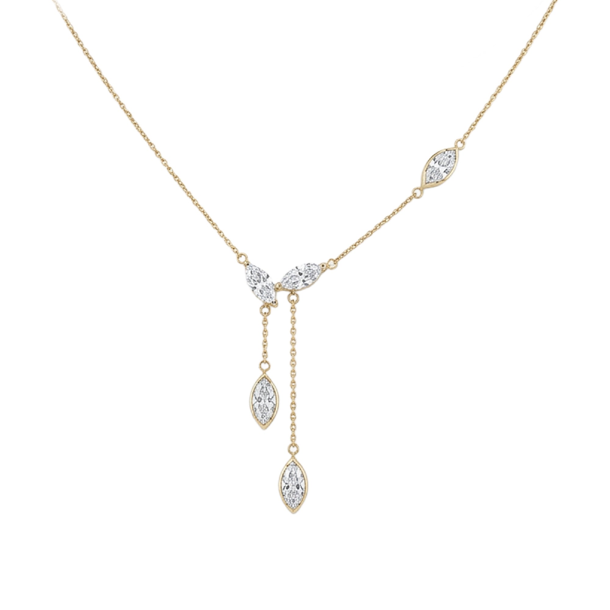 5 Marquise Diamond & Dangle Necklace