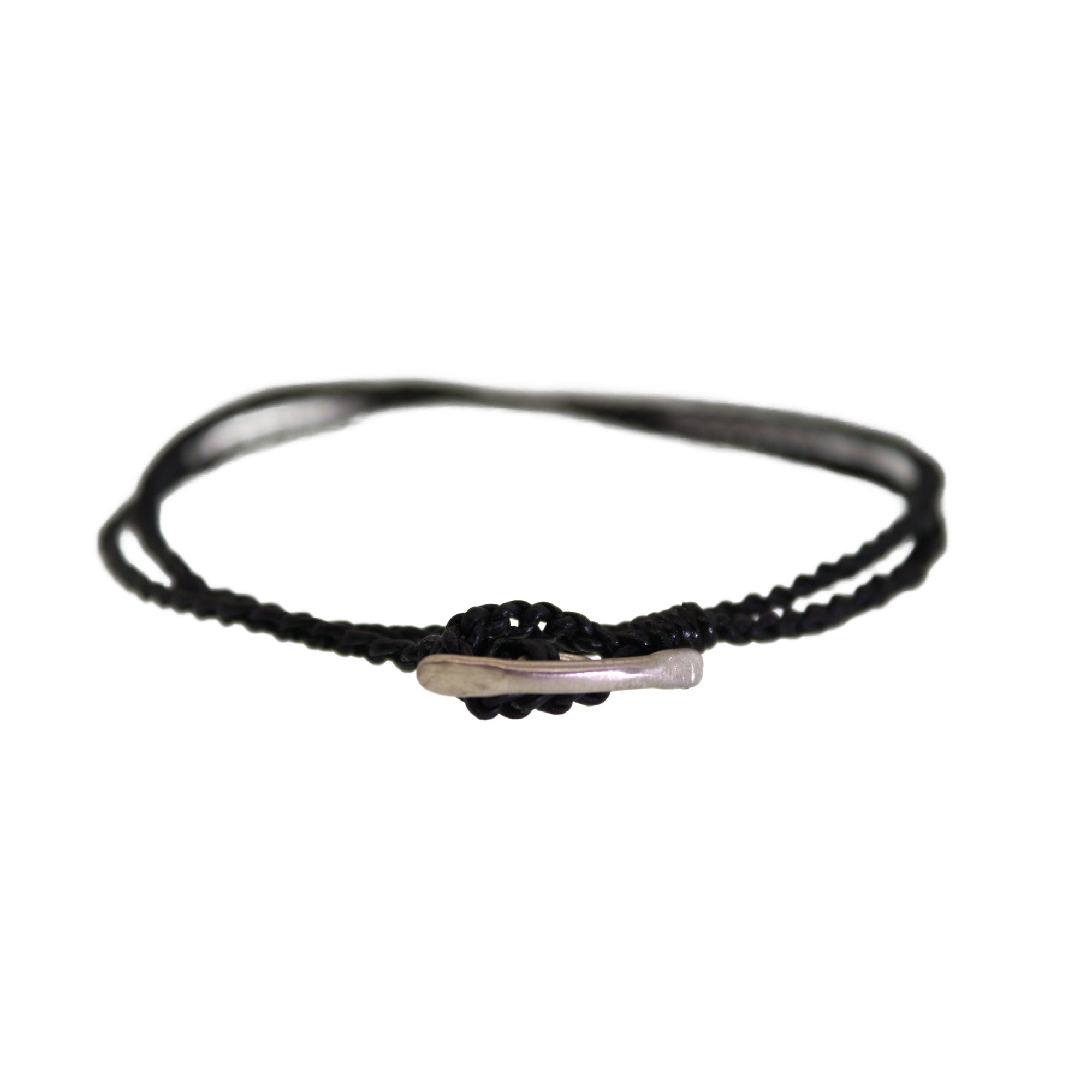 Black Leather Double Strand Toggle Bracelet