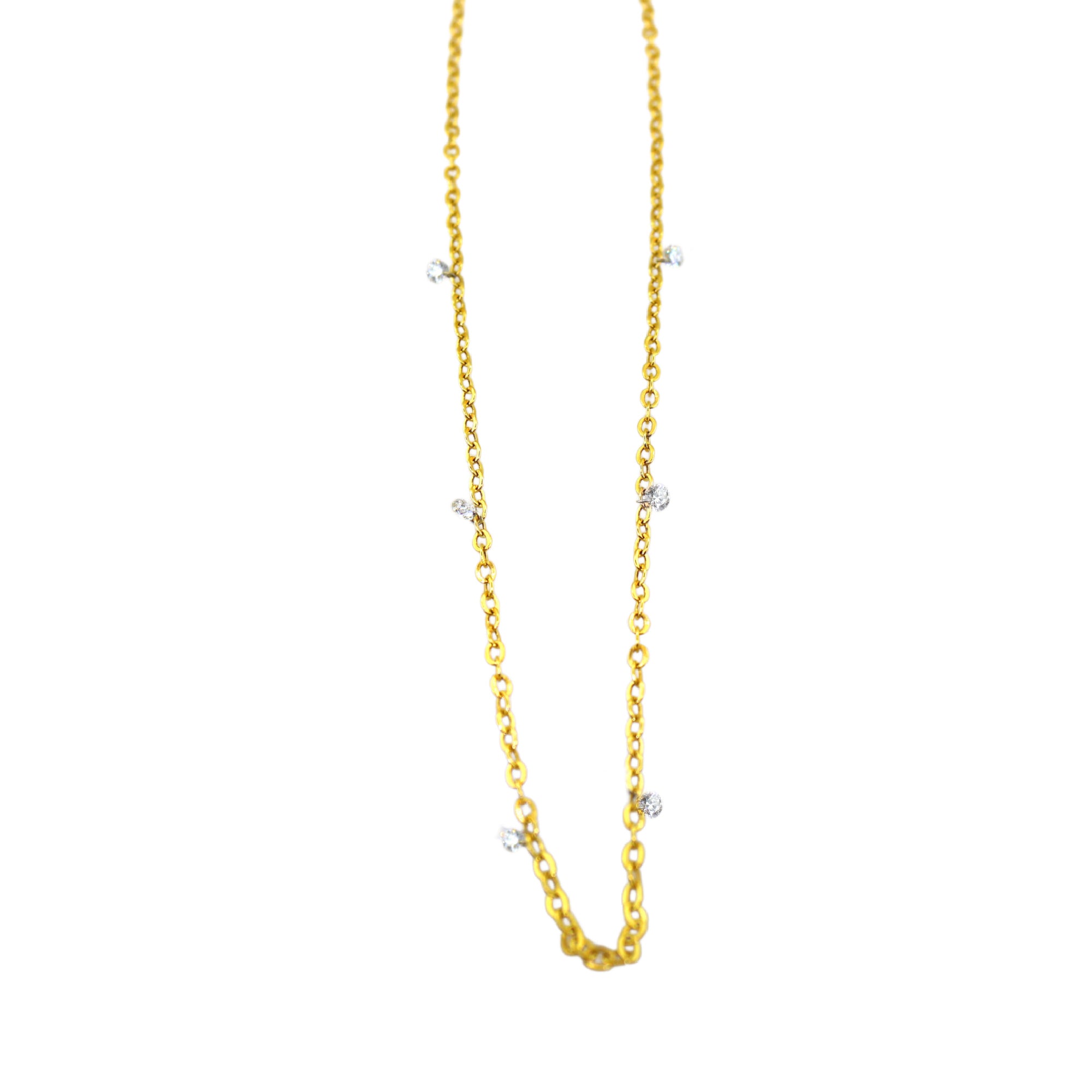 Triple Sway 6 Diamond Drilled Necklace