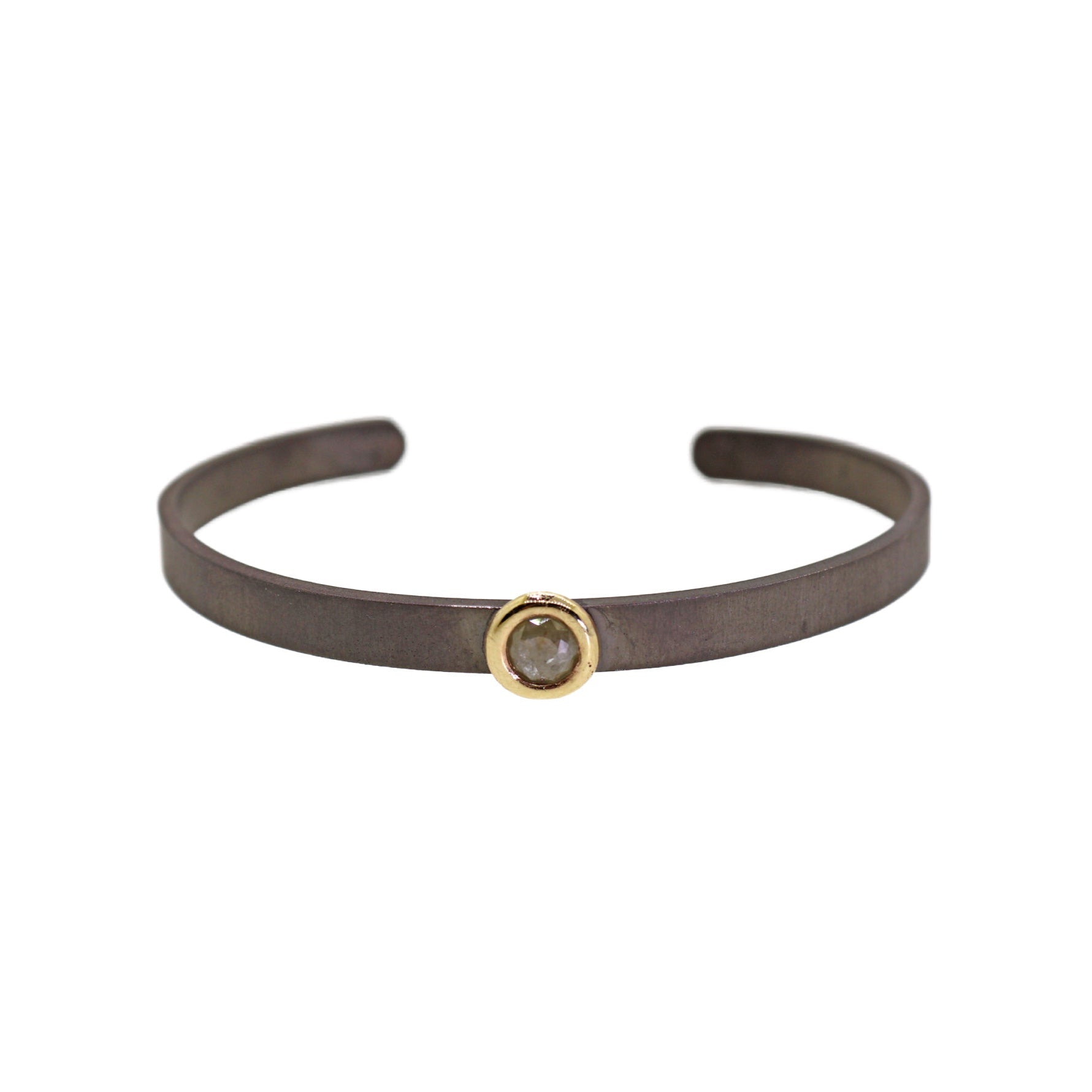 Bezeled Rose Cut Raw Diamond Cuff