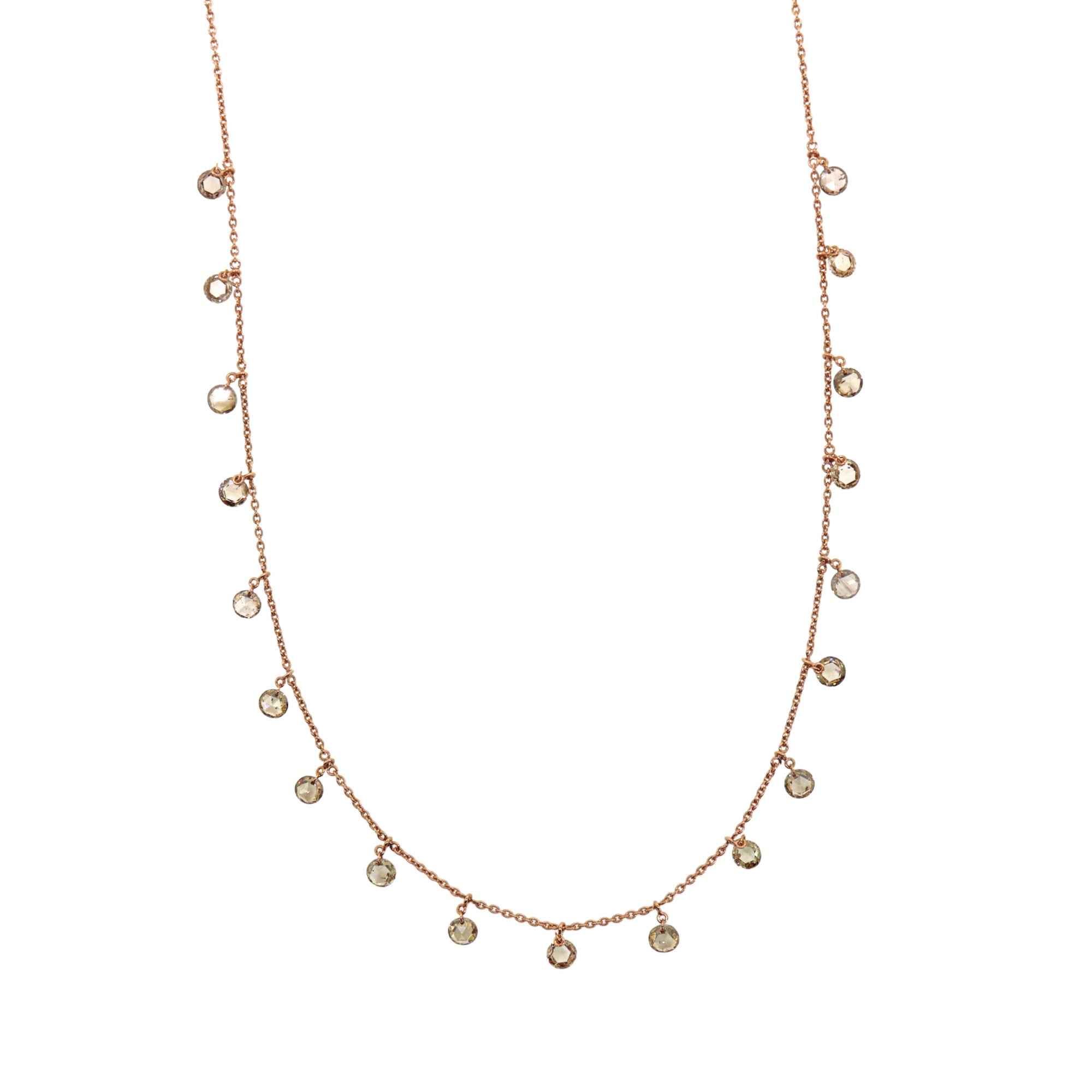 Rose Gold 19 Drilled Diamond Necklace