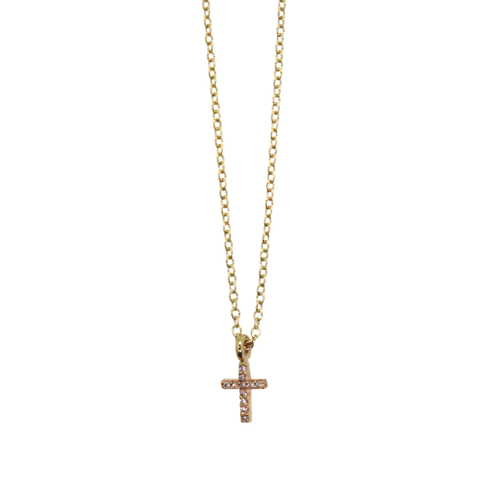 Small 11 Diamond Cross Necklace