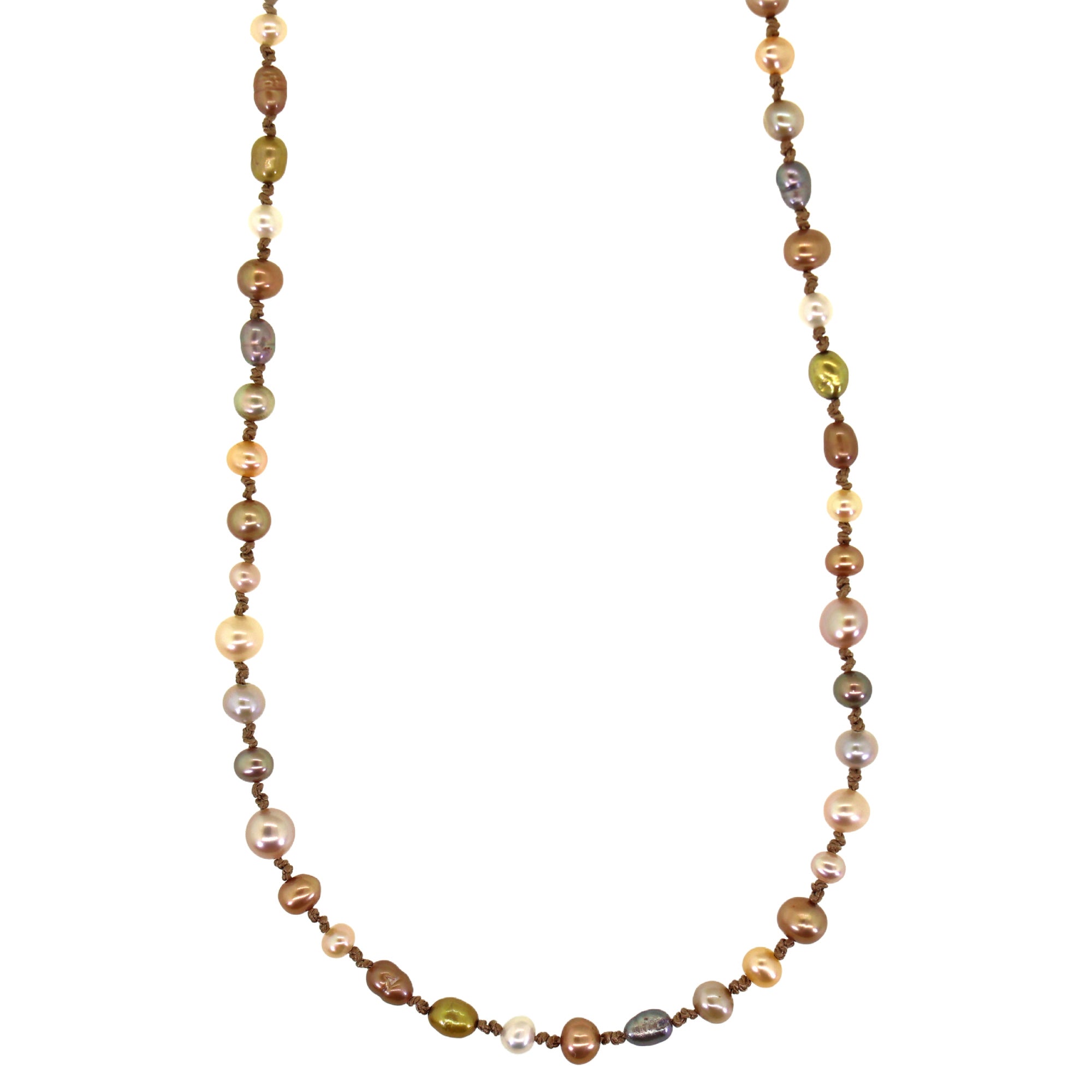 Multi-Colored Pearl Silk Necklace
