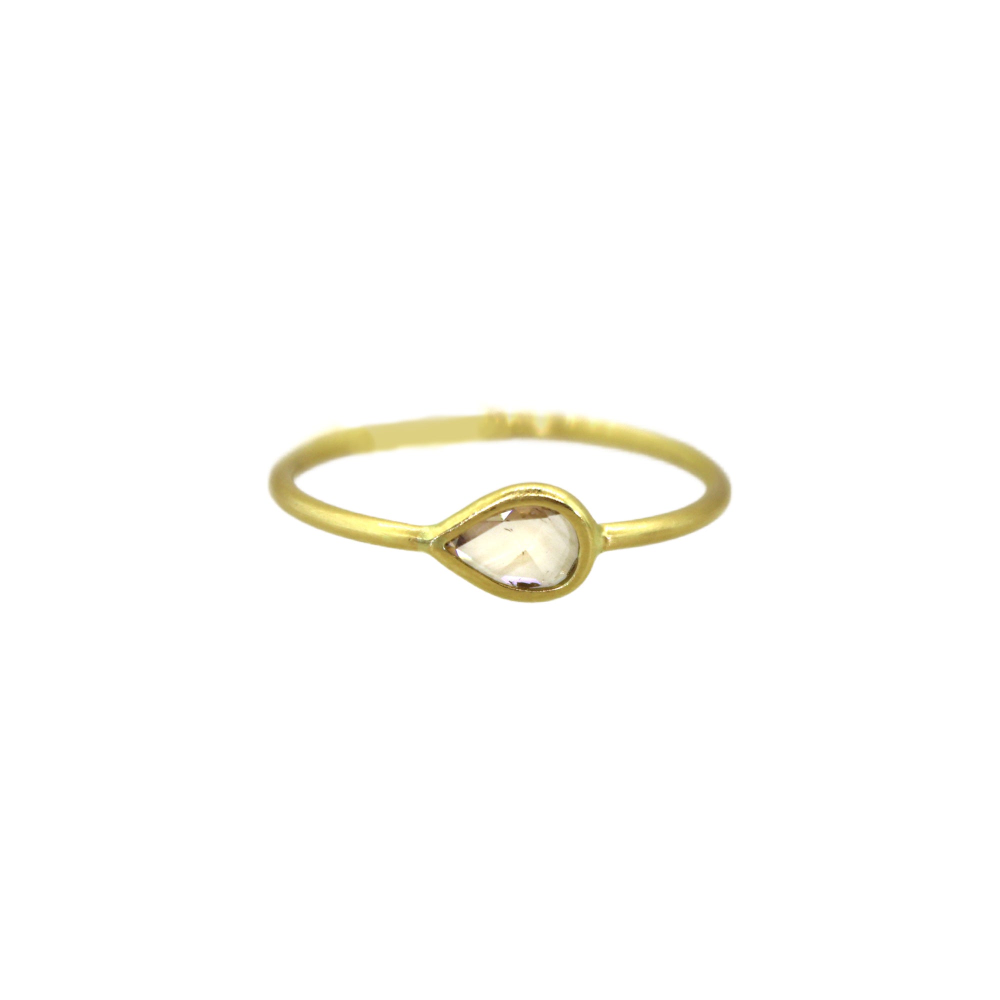 Rose Cut Diamond 18k Gold Ring