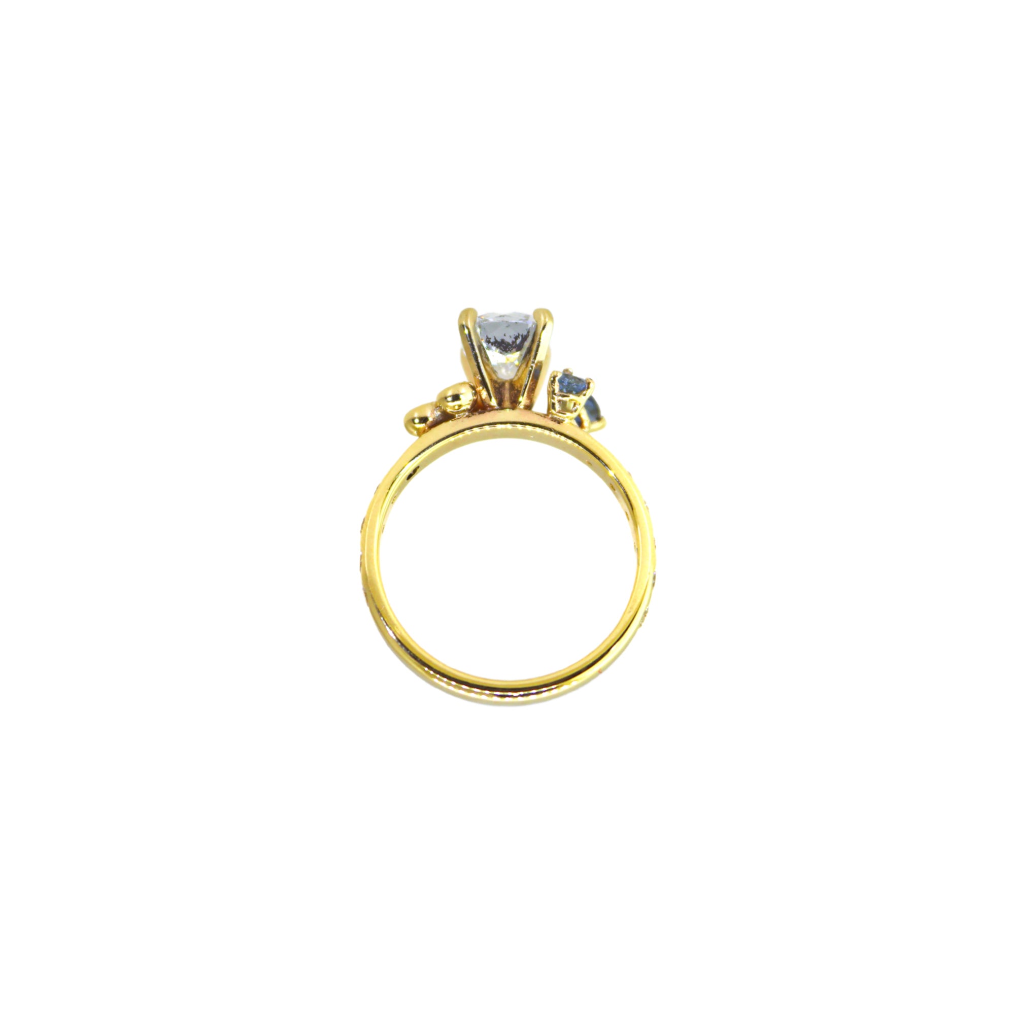 Diamond & Gemstone Prong Set Engagement Ring
