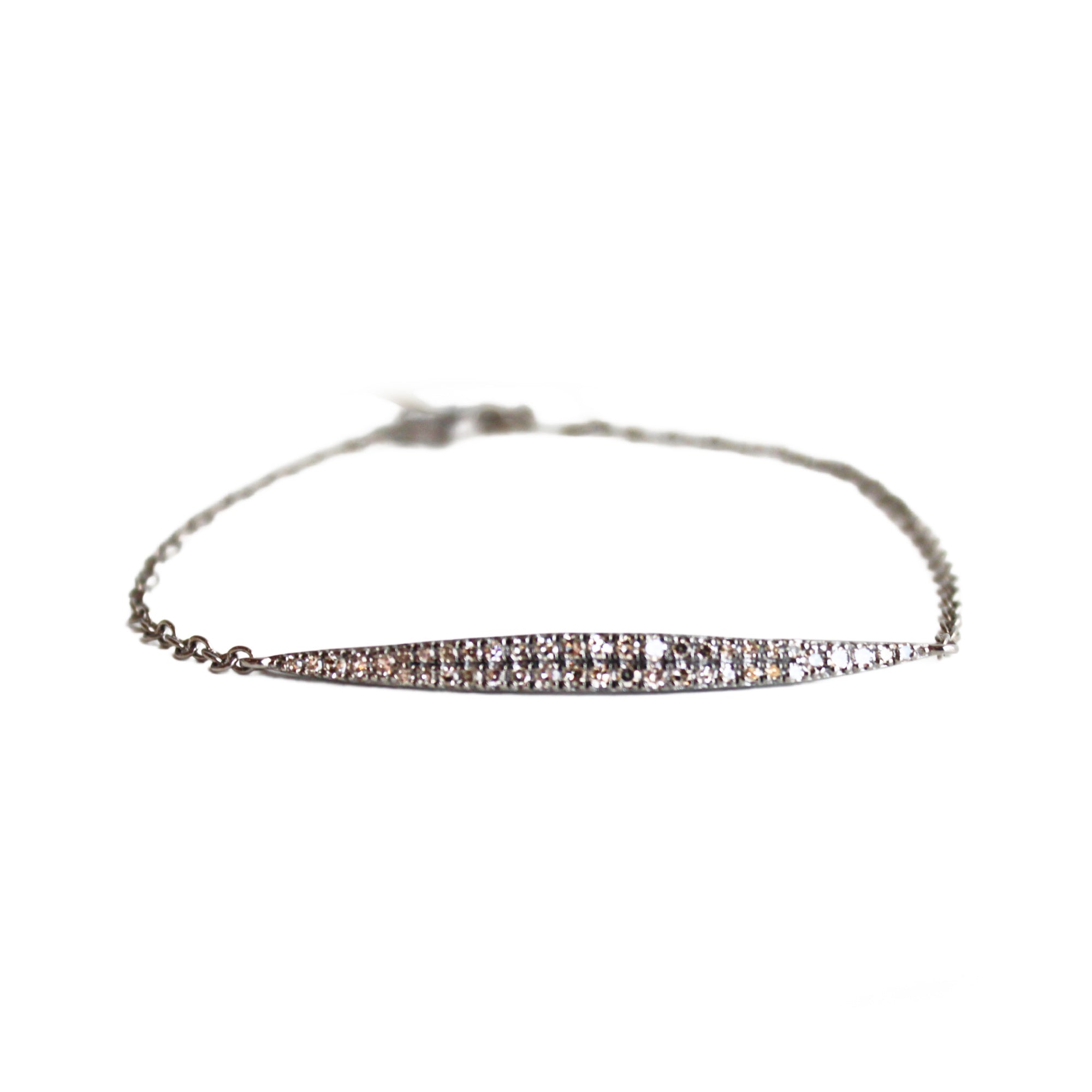 2 Rows Curved Diamond Chain Bracelet