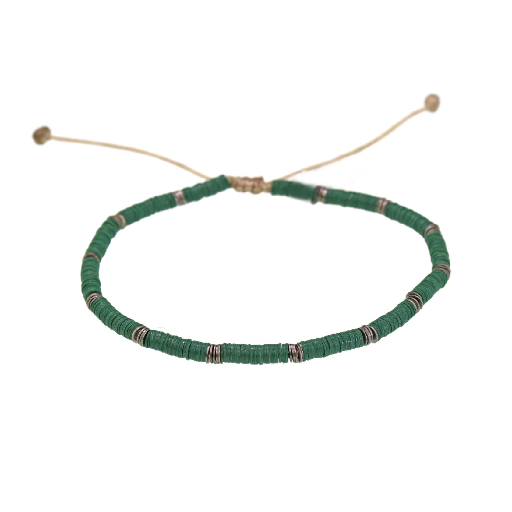 Green & Silver Disc Bracelet