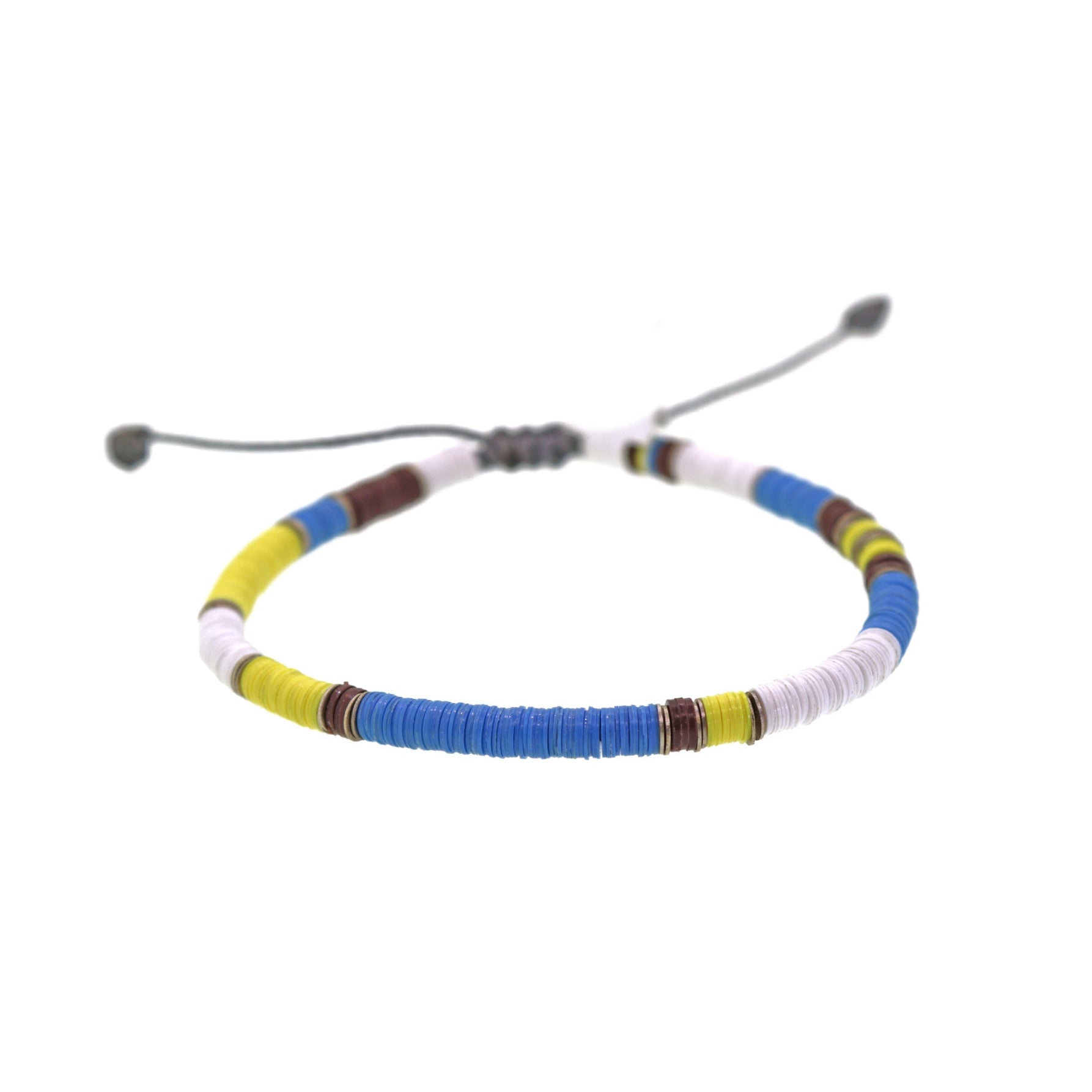 Blue, Yellow and Silver Disc Bracelet