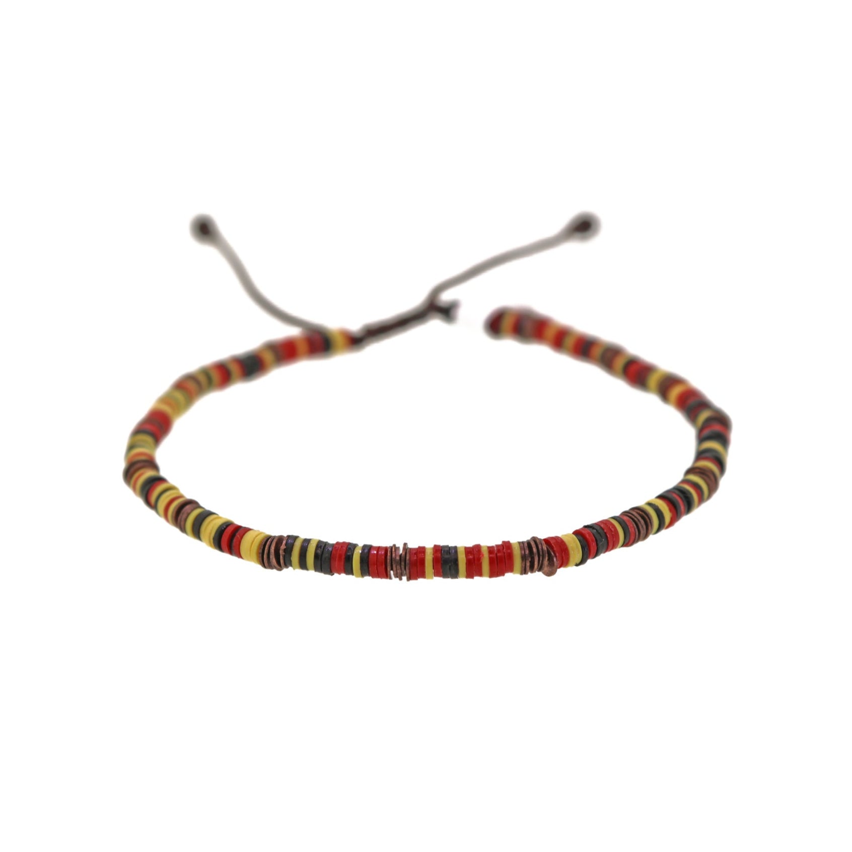 Black, Yellow, and Red Disc Bracelet