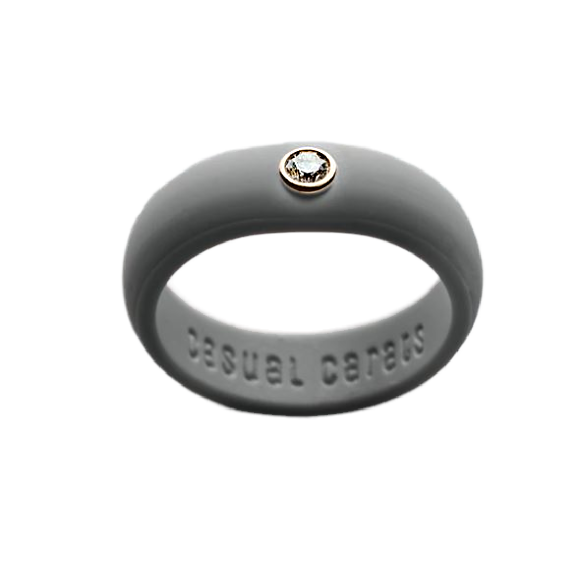 Single Diamond Silicone Band - Grey