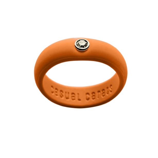 Single Diamond Silicone Band - Burnt Orange