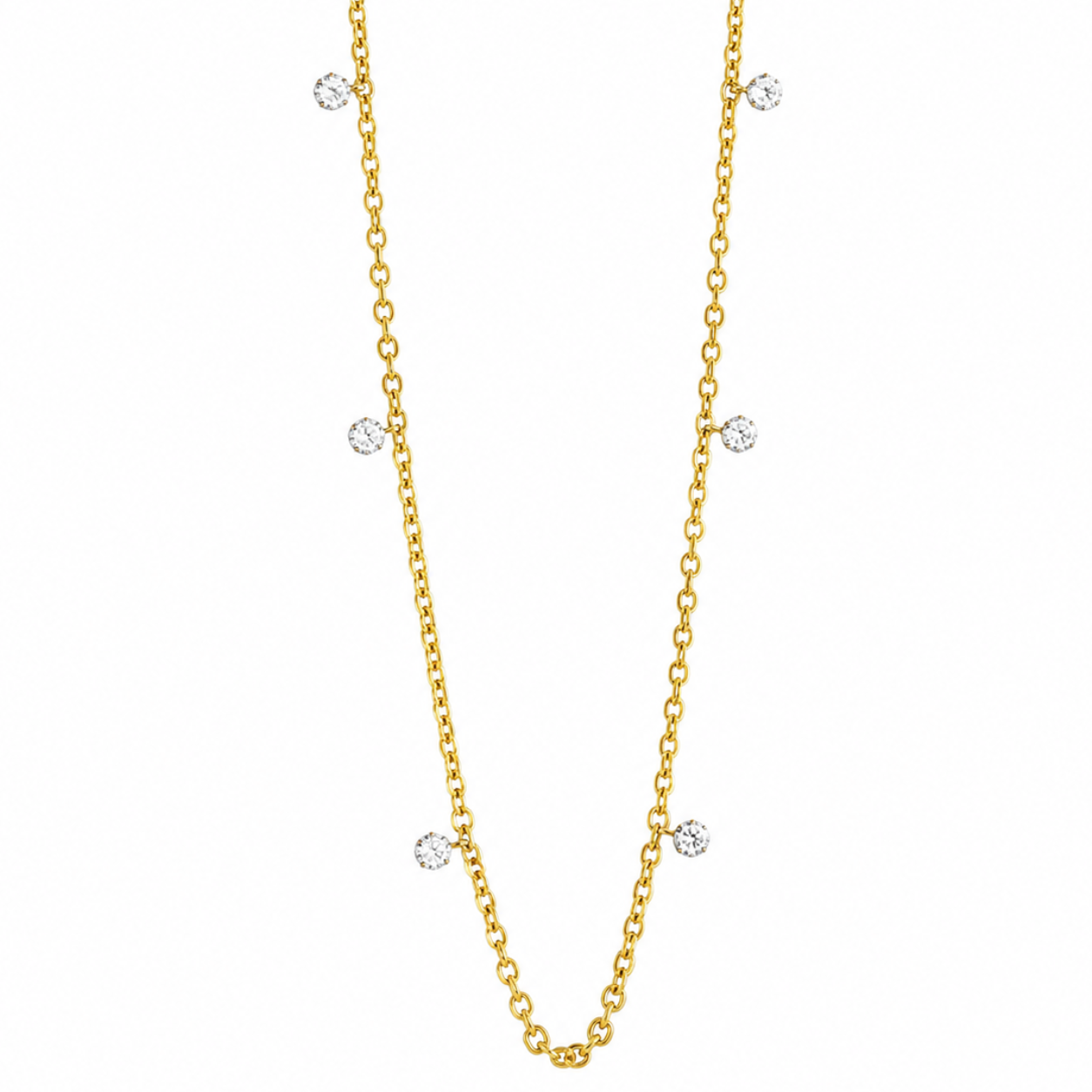 Triple Sway 6 Diamond Drilled Necklace