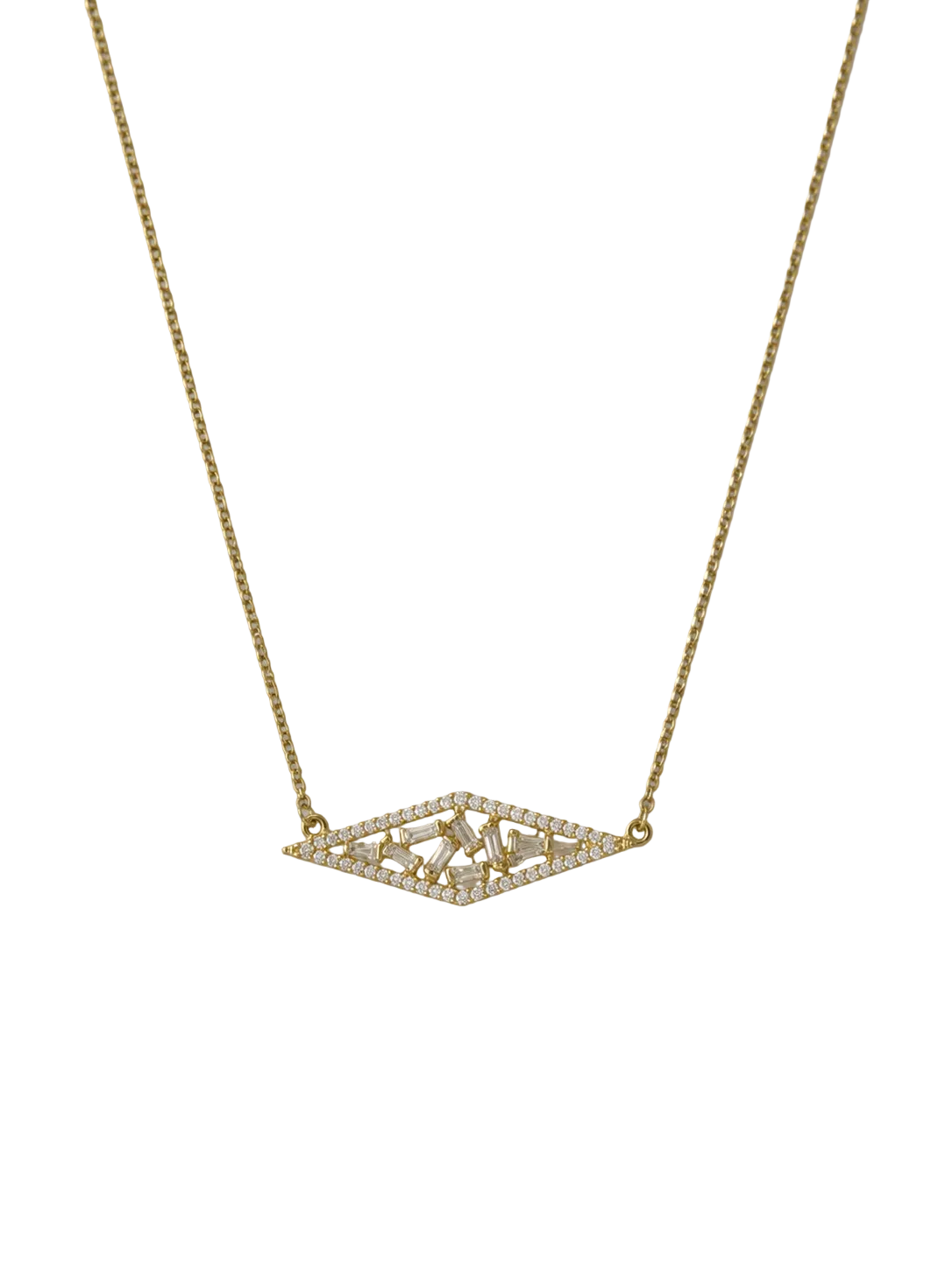 yellow gold diamond filled diamond necklace