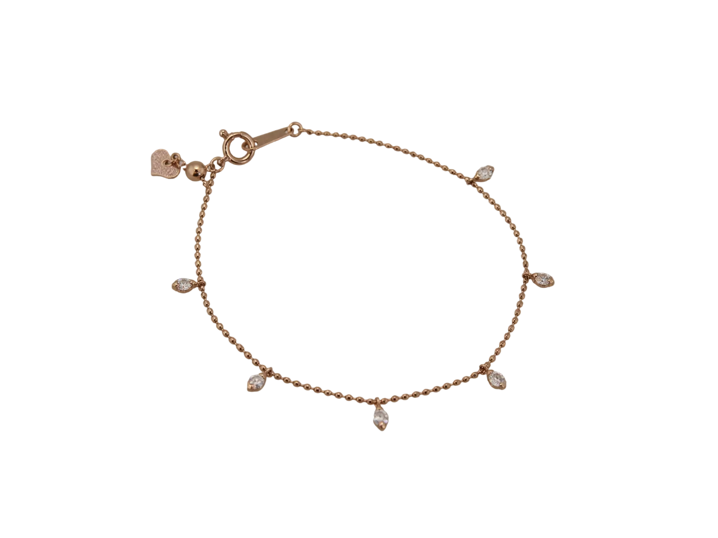 Rose gold diamond dangle bracelet