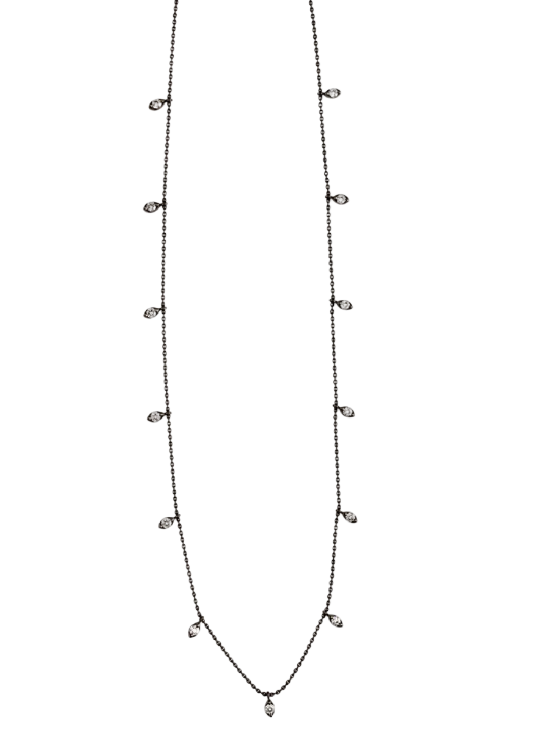 Black rhodium plated diamond dangle necklace