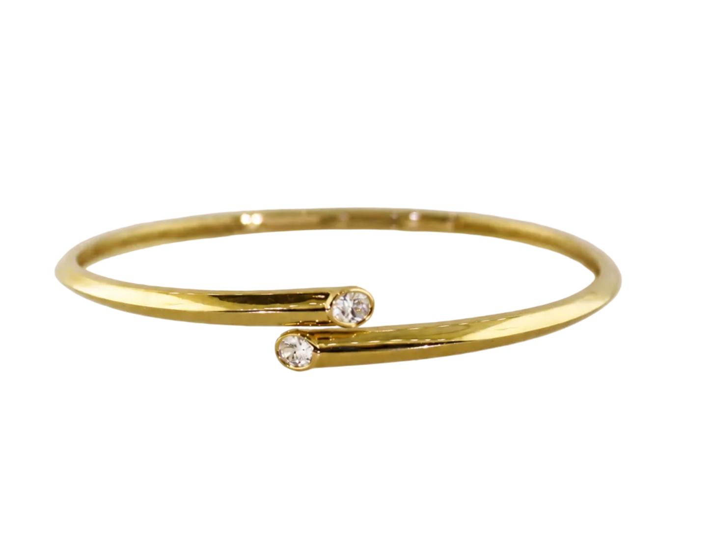 2 diamond gold hinge bracelet