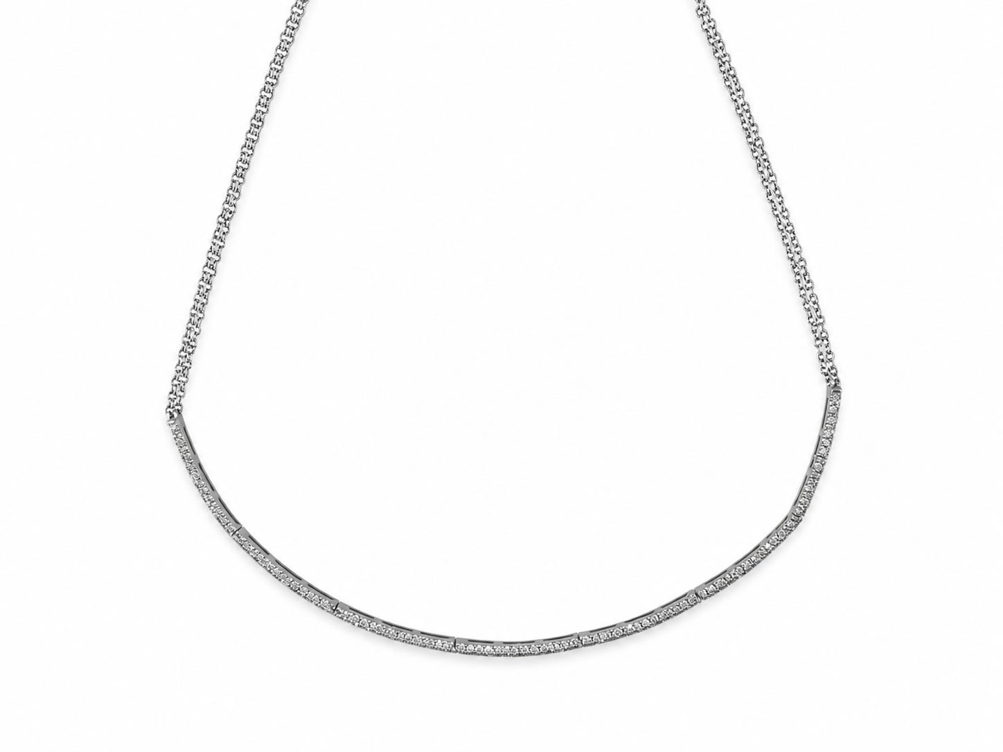 half diamond tennis necklace