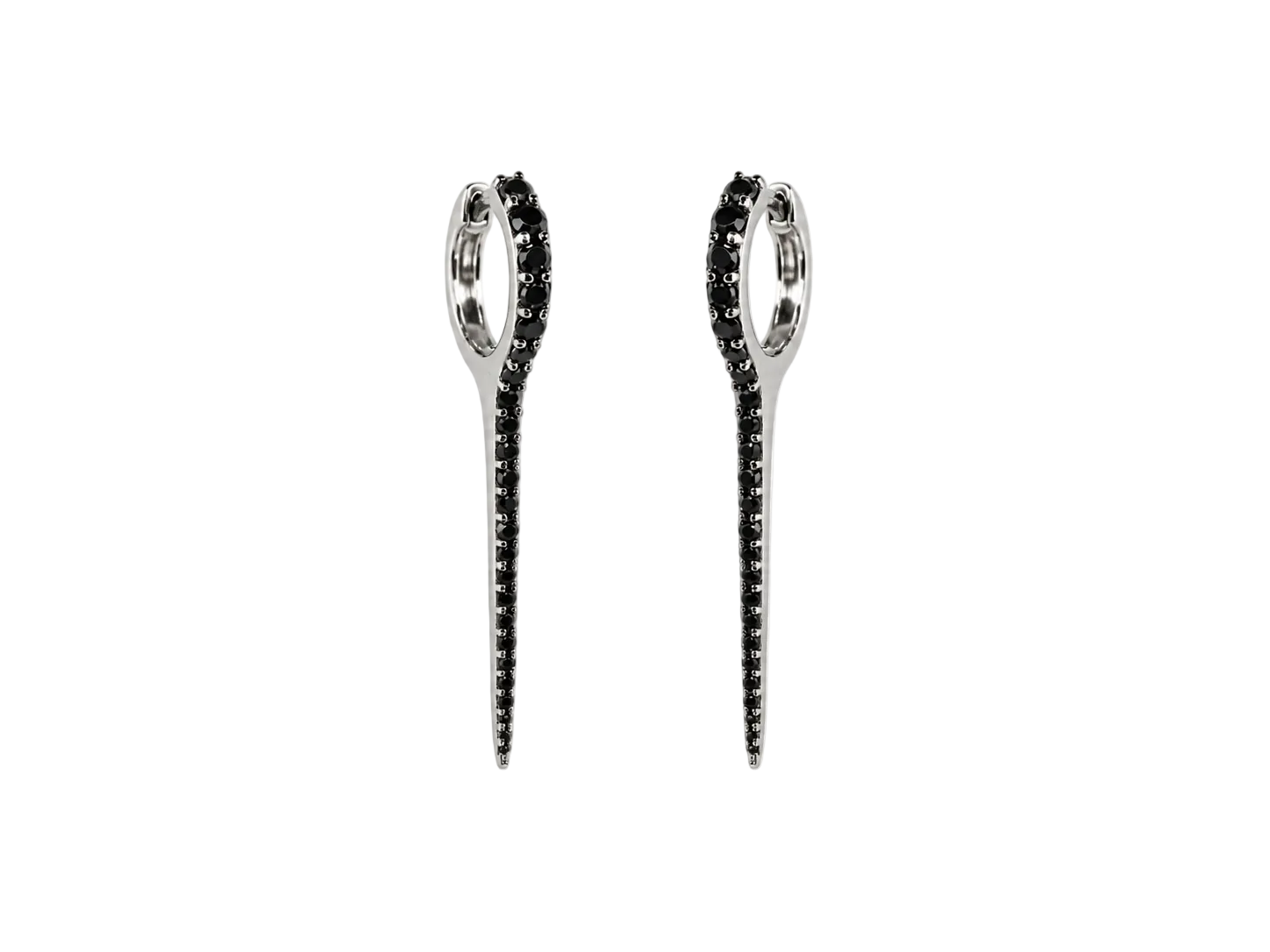 Black Spinnel Spike huggie