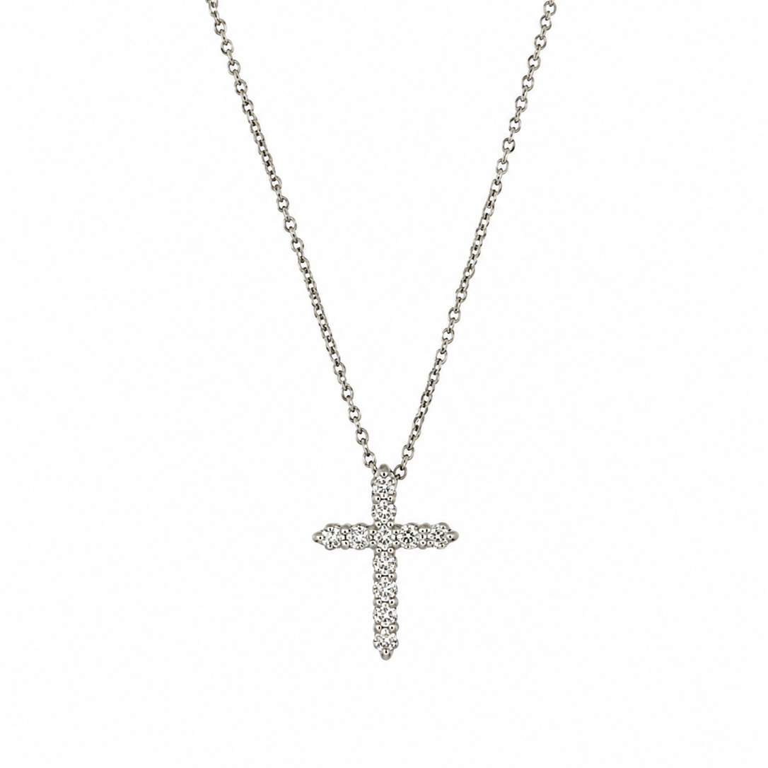 White Gold Diamond Cross