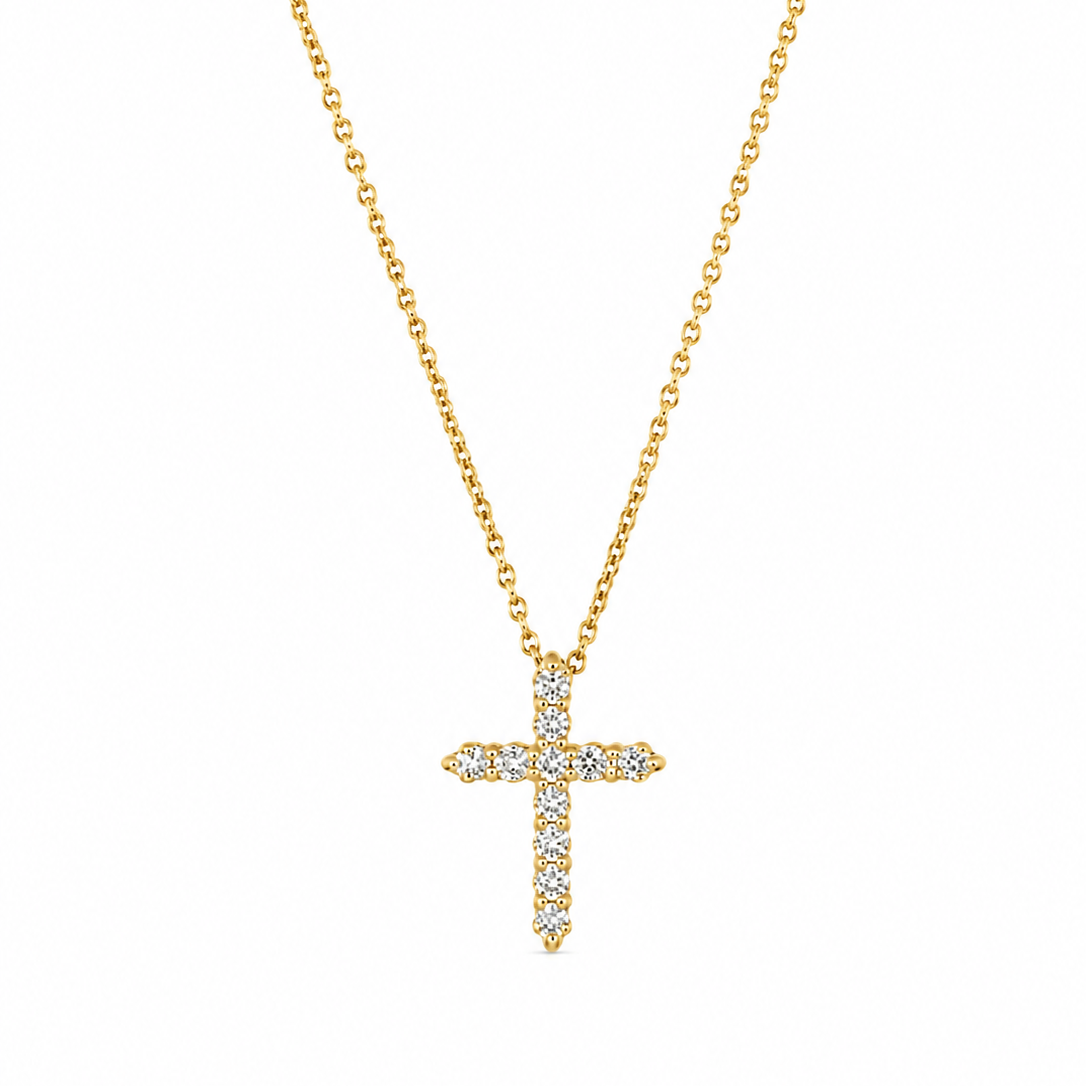 Yellow Gold Diamond Cross