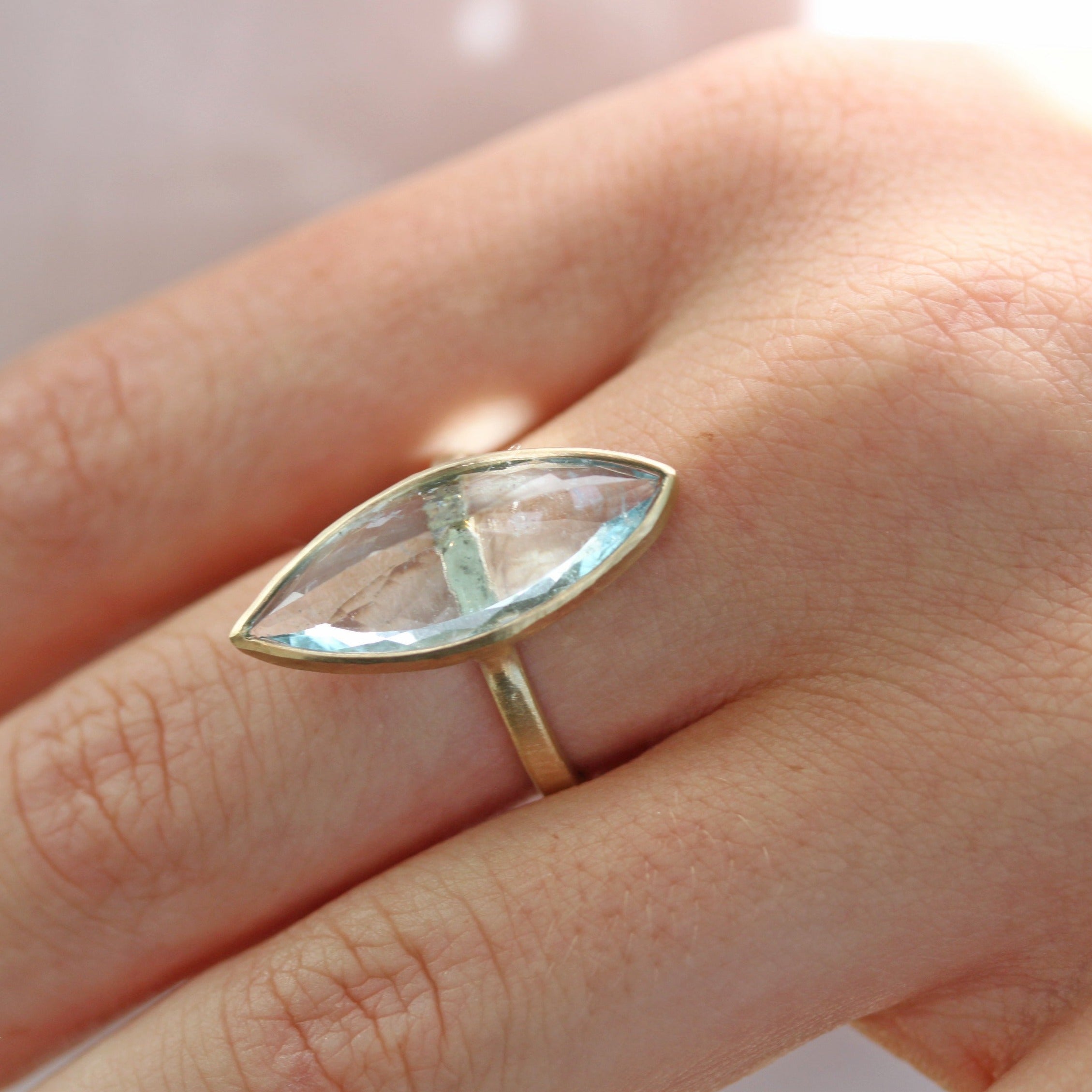 Marquise Aquamarine Ring