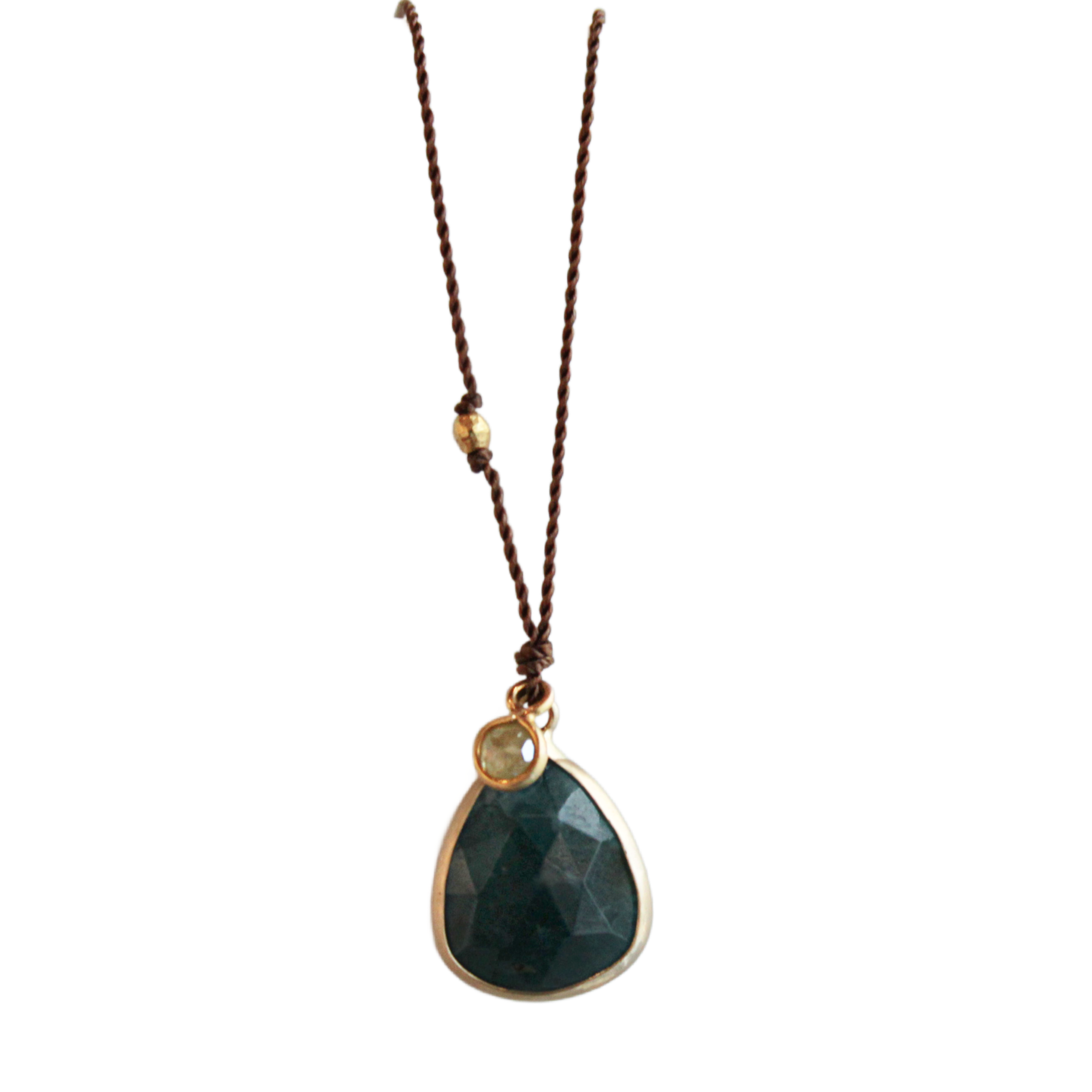 Grandidierite and Diamond Necklace