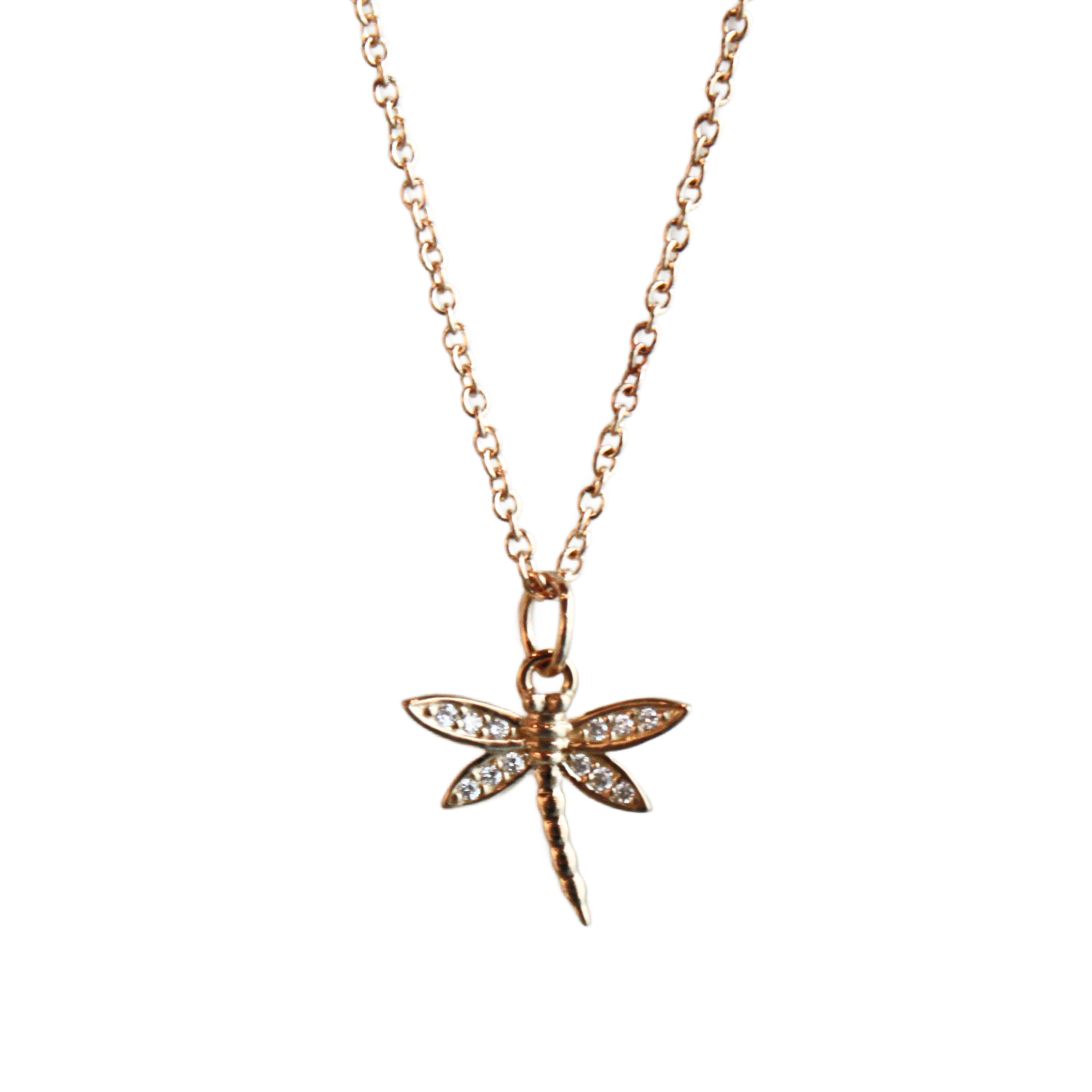 Pave Diamond Dragonfly Necklace