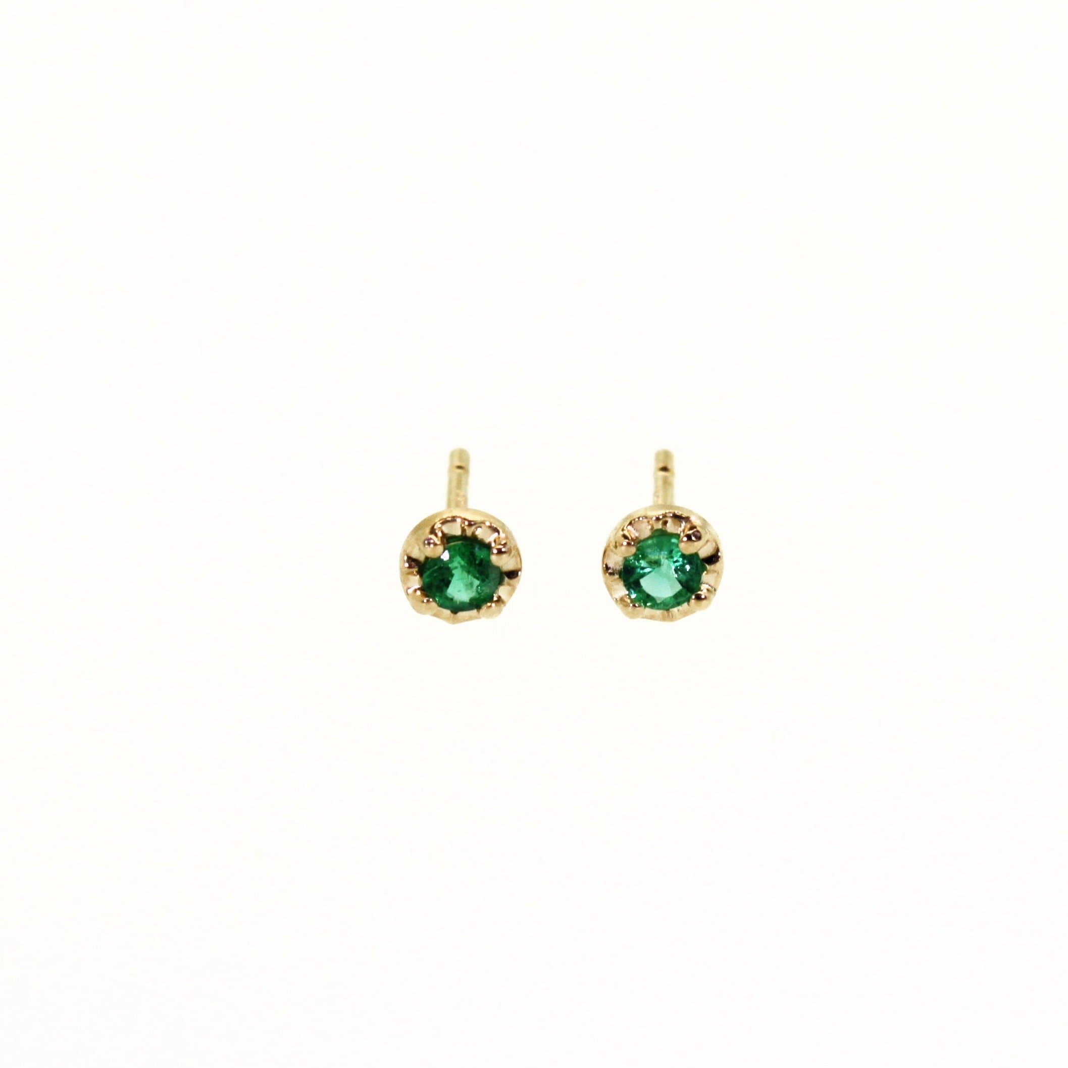 Emerald Prong Studs